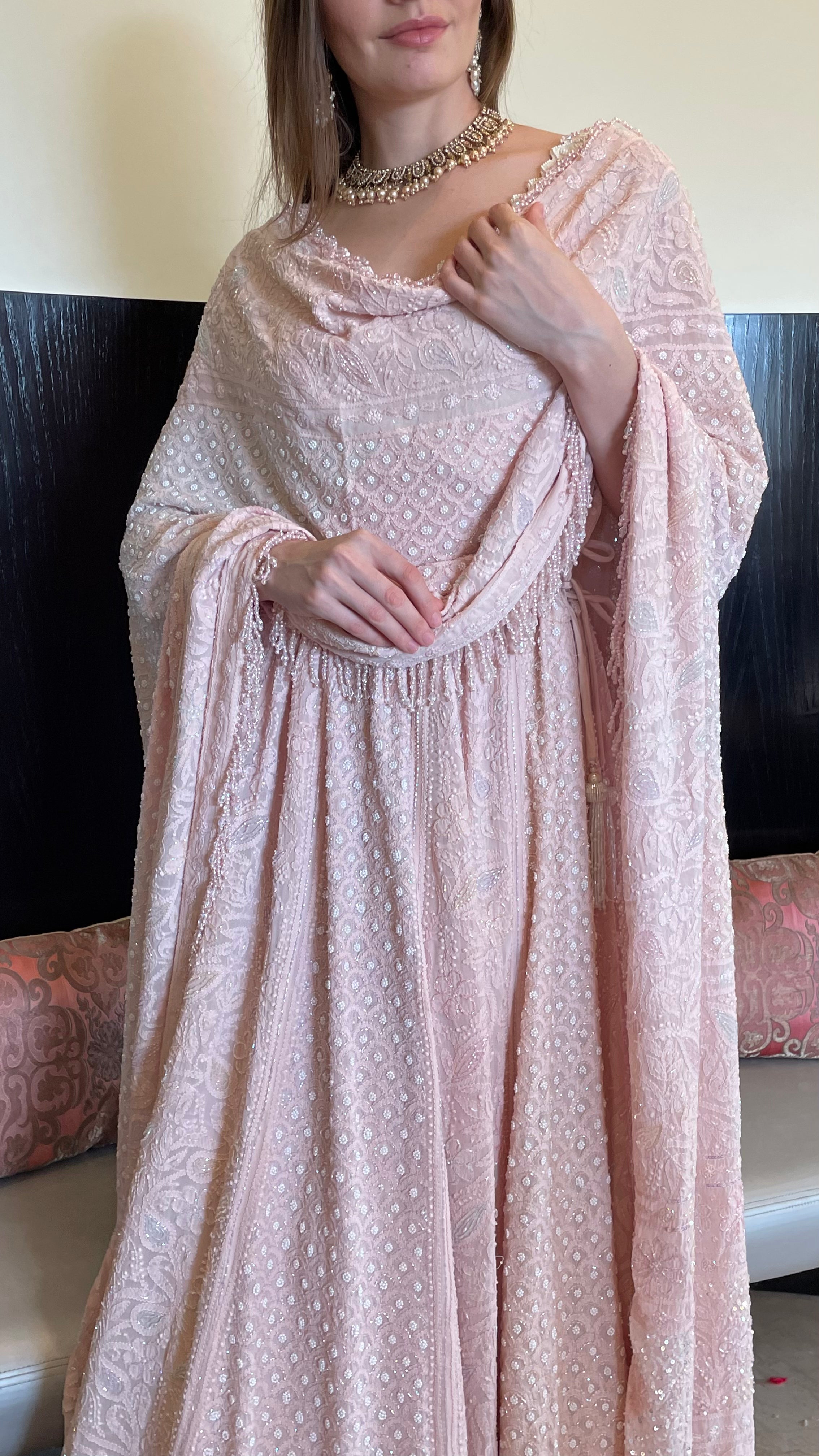 Zainab Beige Ghaghra