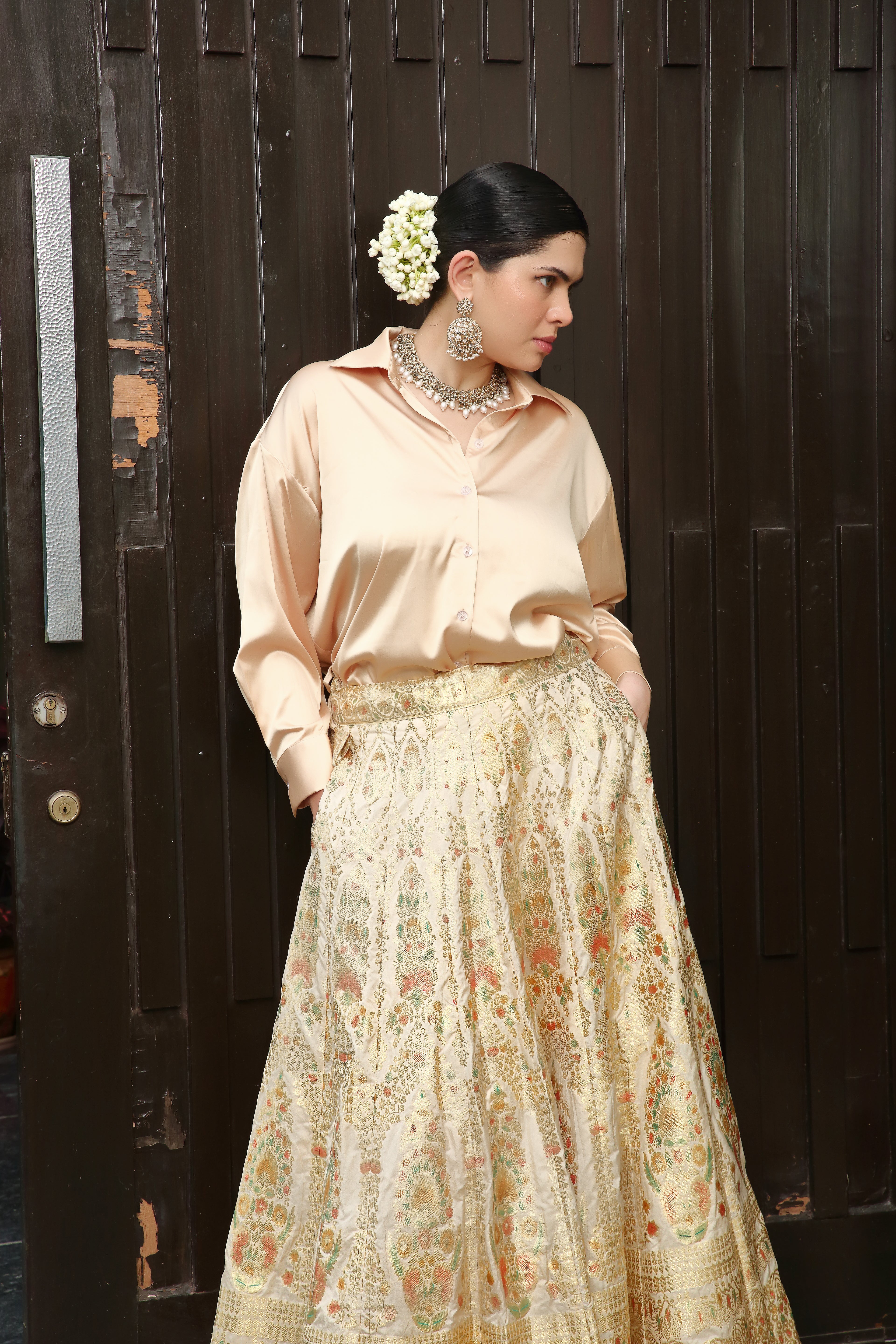 Alia multi & Gold Ghaghra