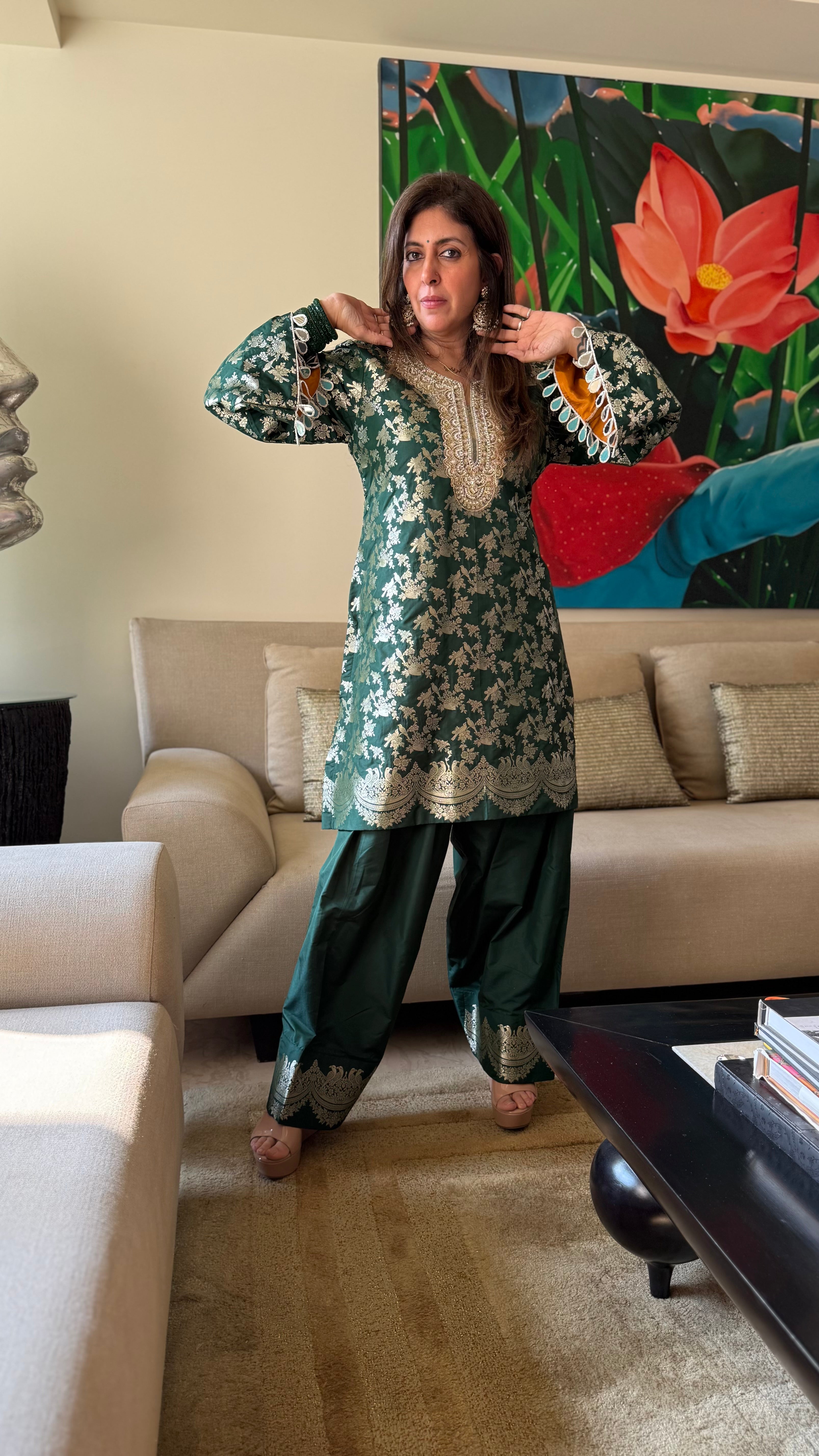 Nysa Green Farshi Set