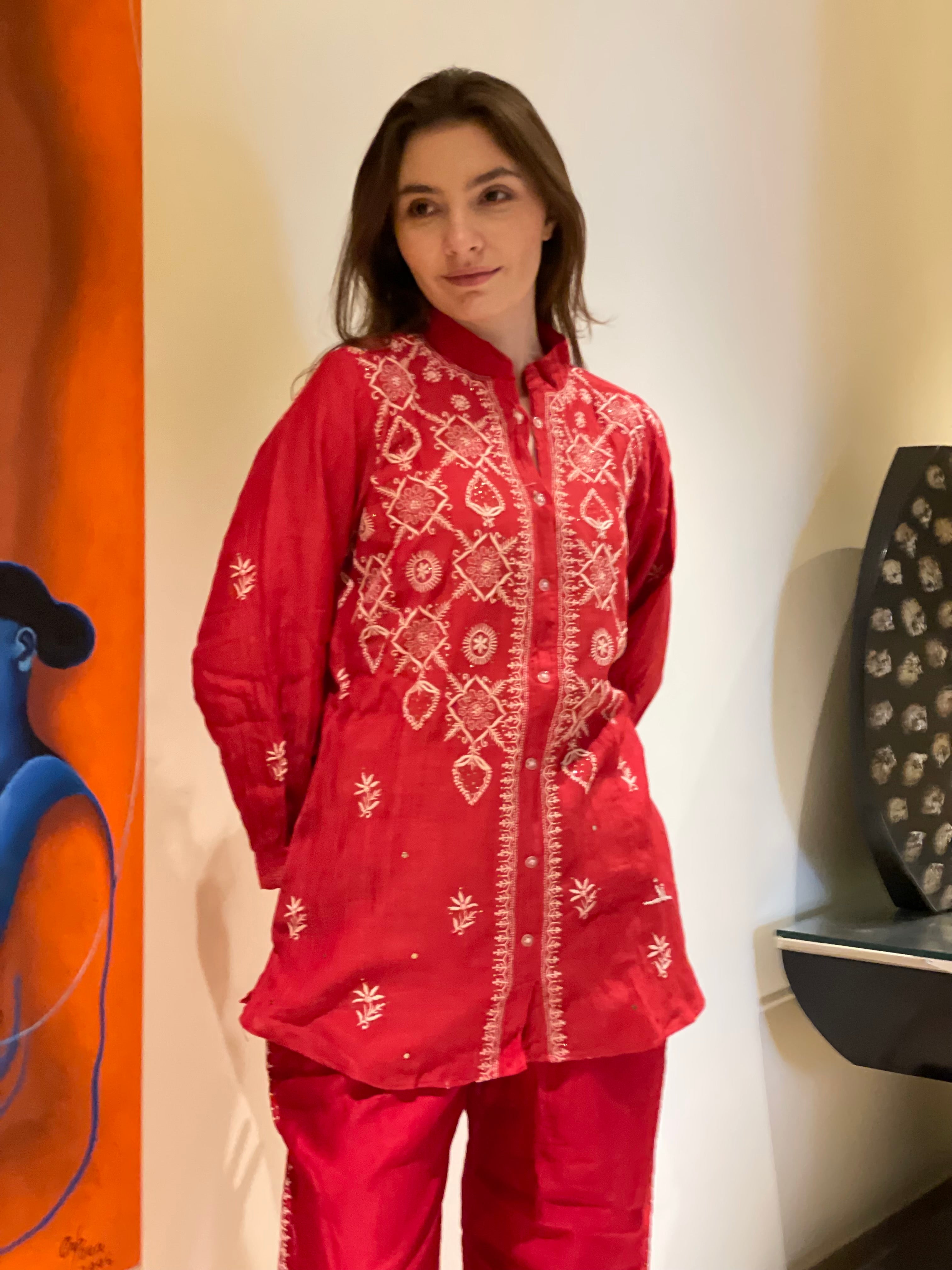 Red Kajal Co Ord Set