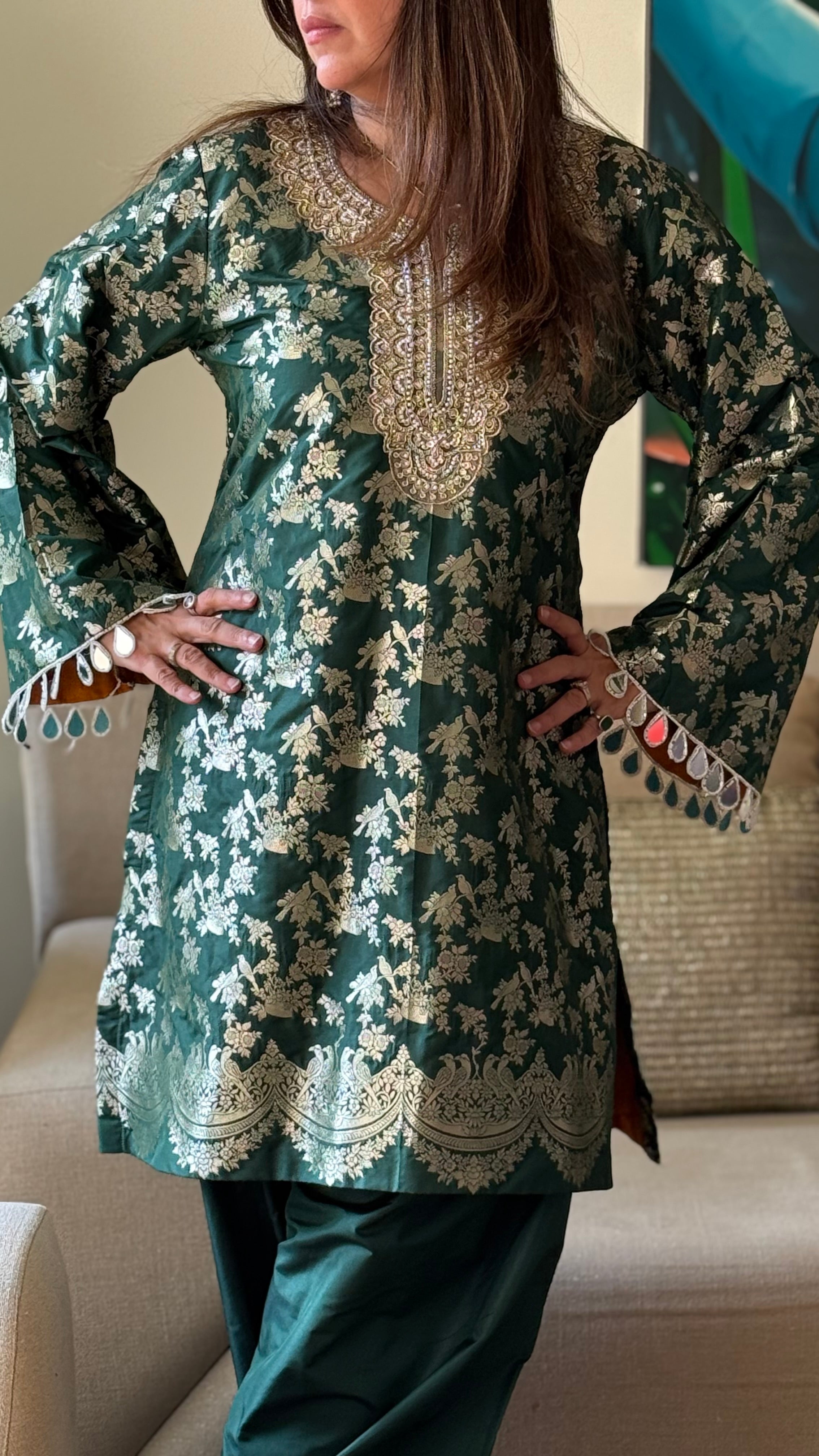 Nysa Green Farshi Set