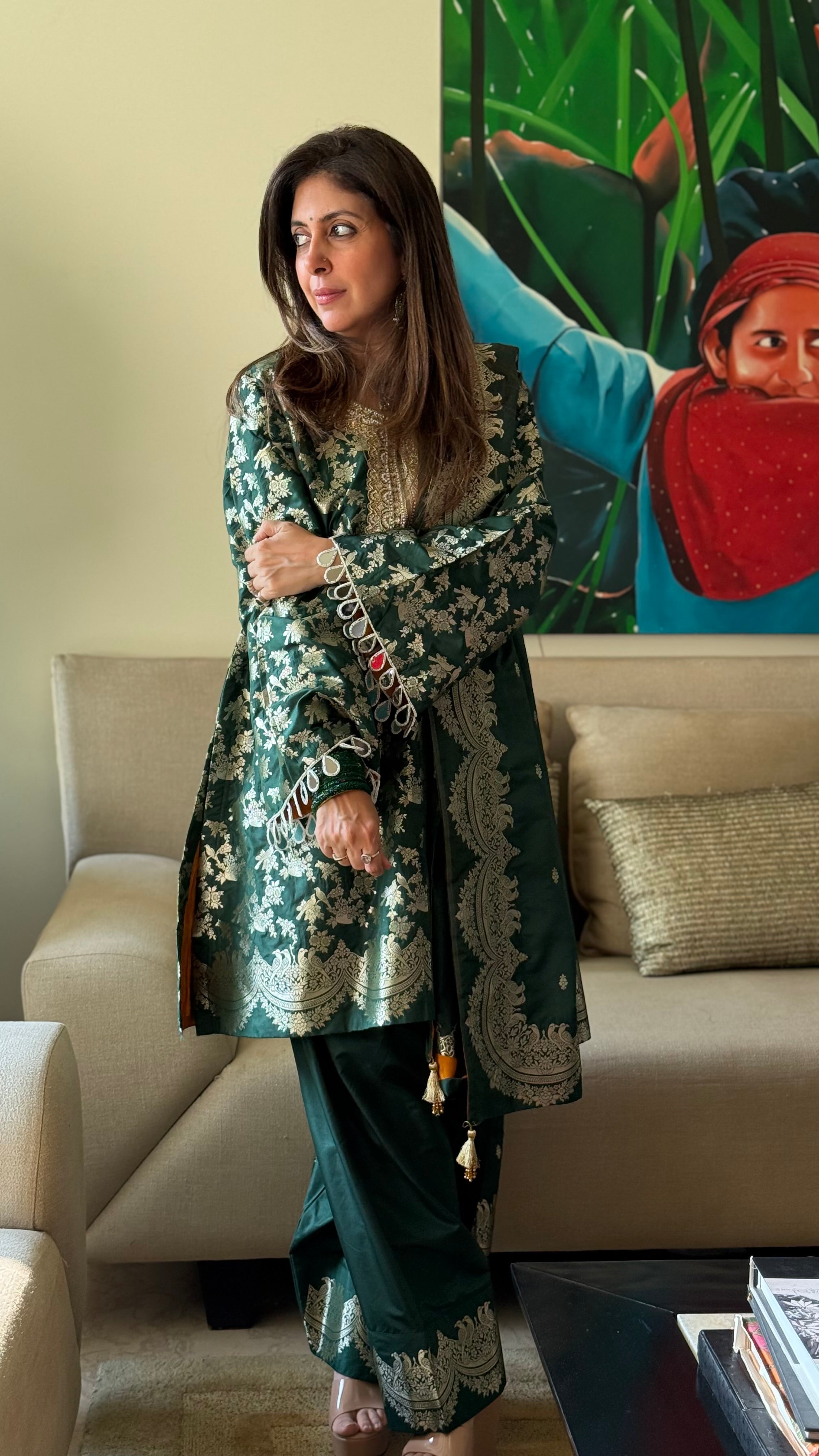 Nysa Green Farshi Set