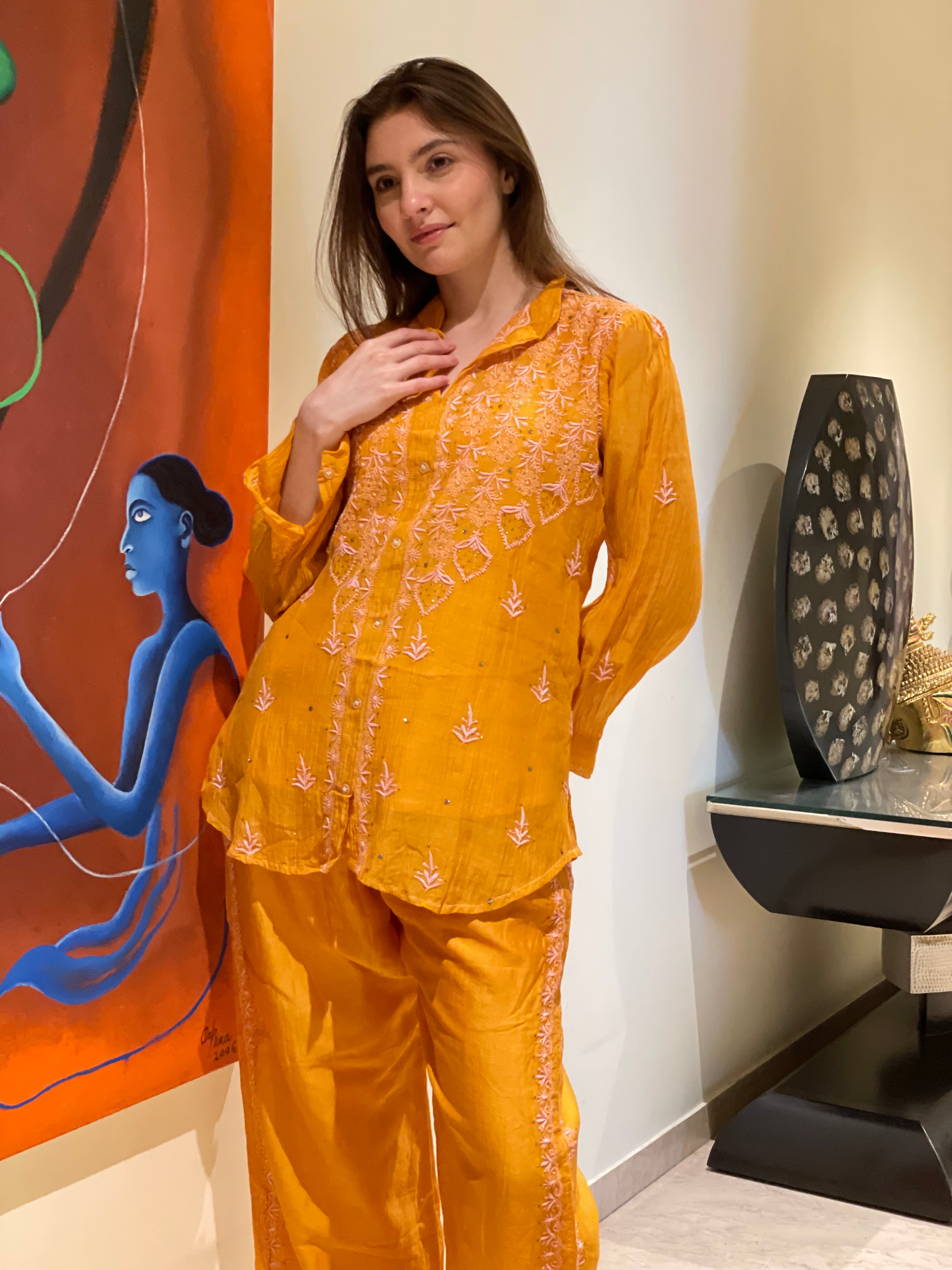 Orange Kajal Co Ord Set
