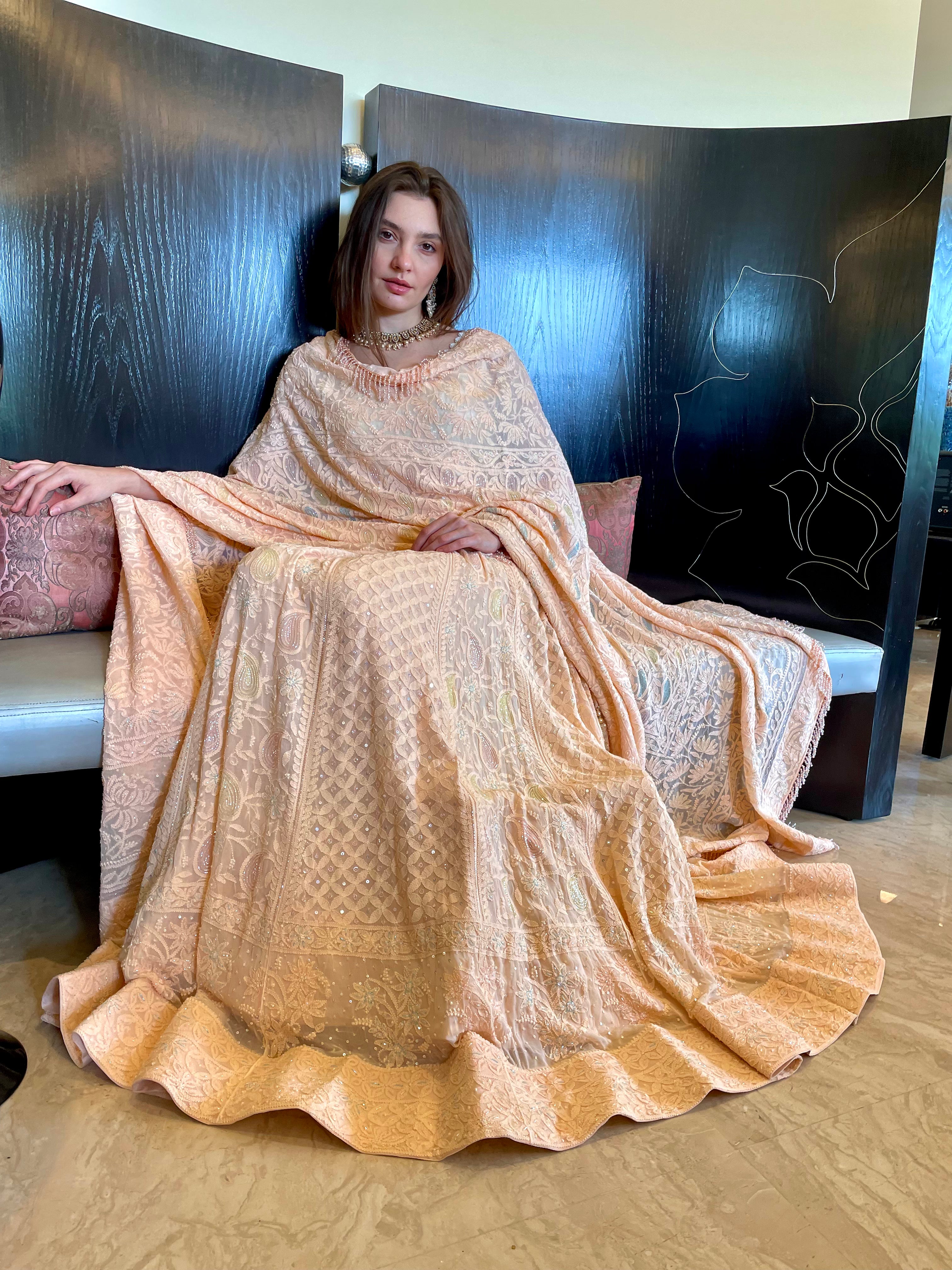 Dilruba Peach Ghaghra