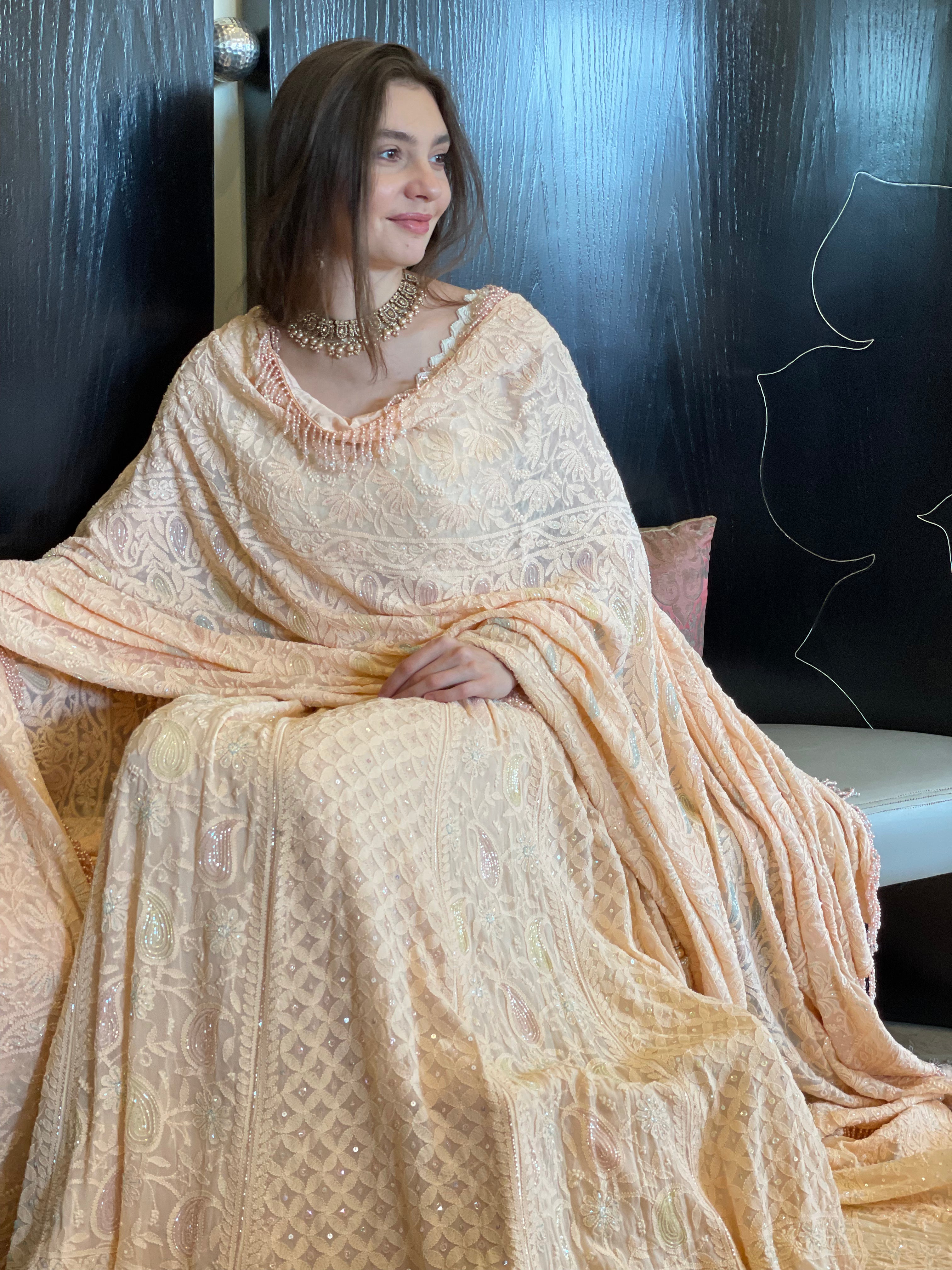 Dilruba Peach Ghaghra