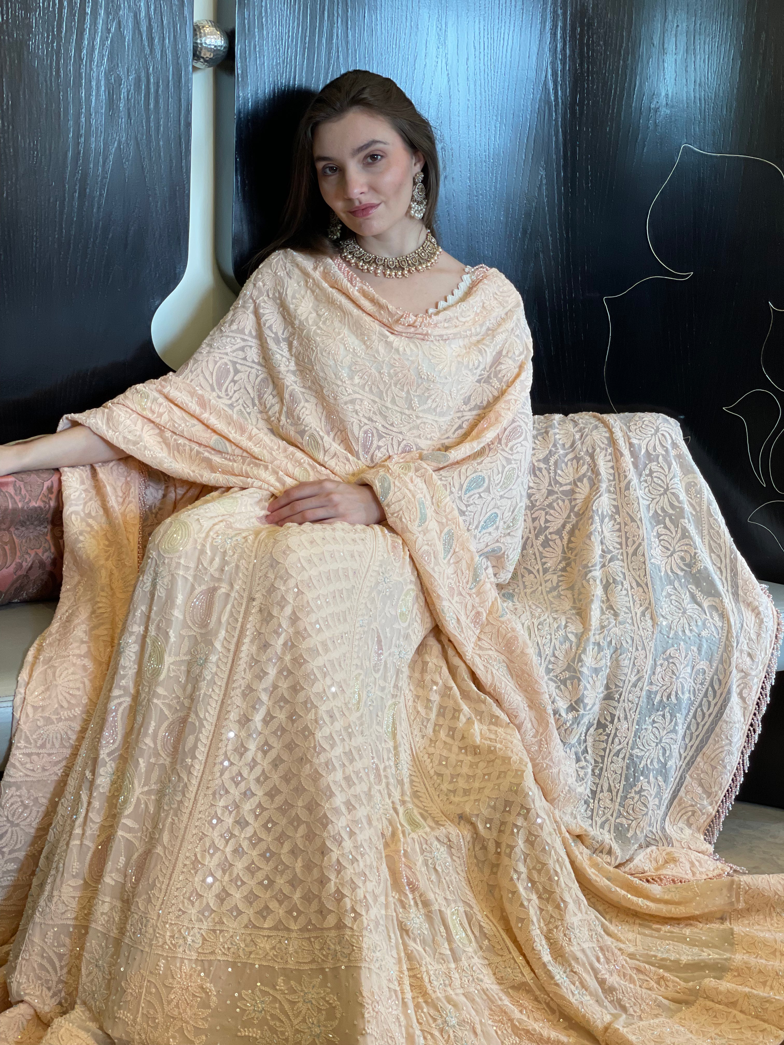 Dilruba Peach Ghaghra