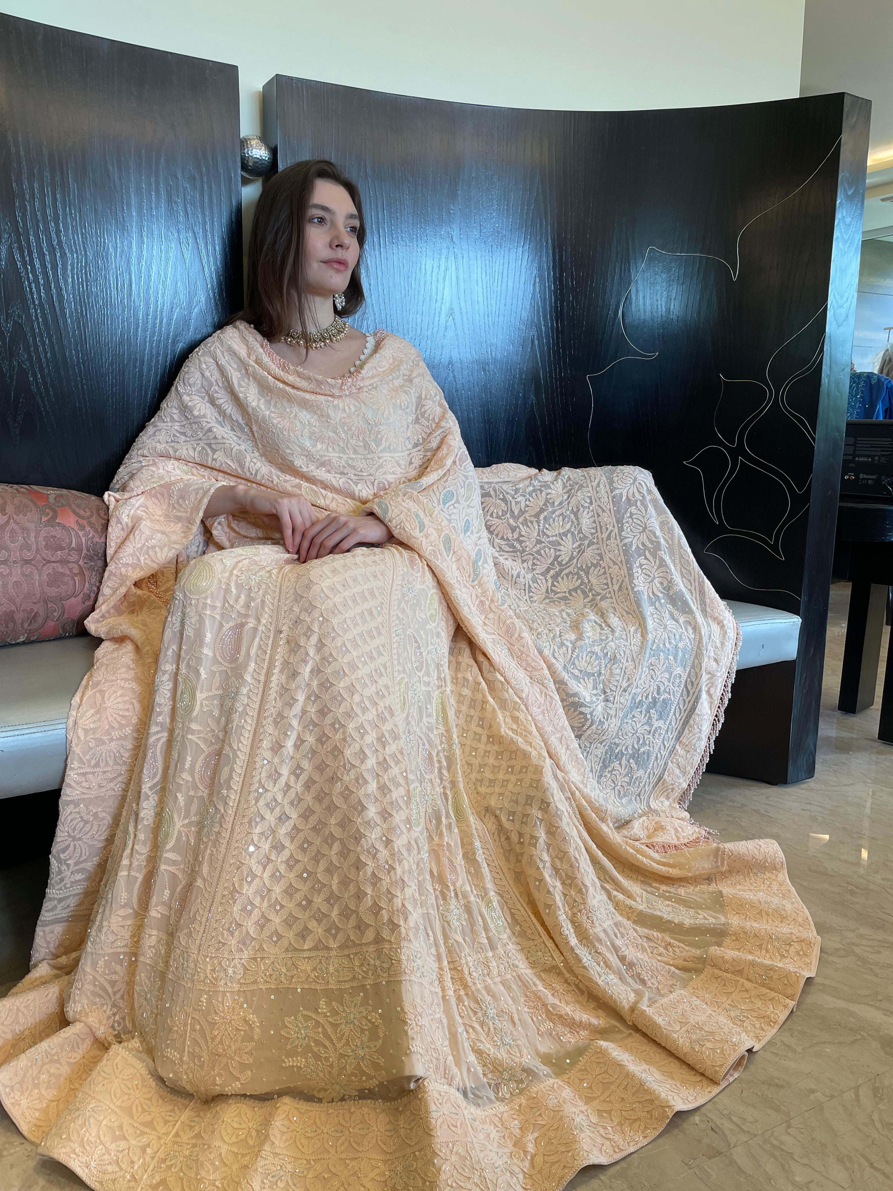 Dilruba Peach Ghaghra