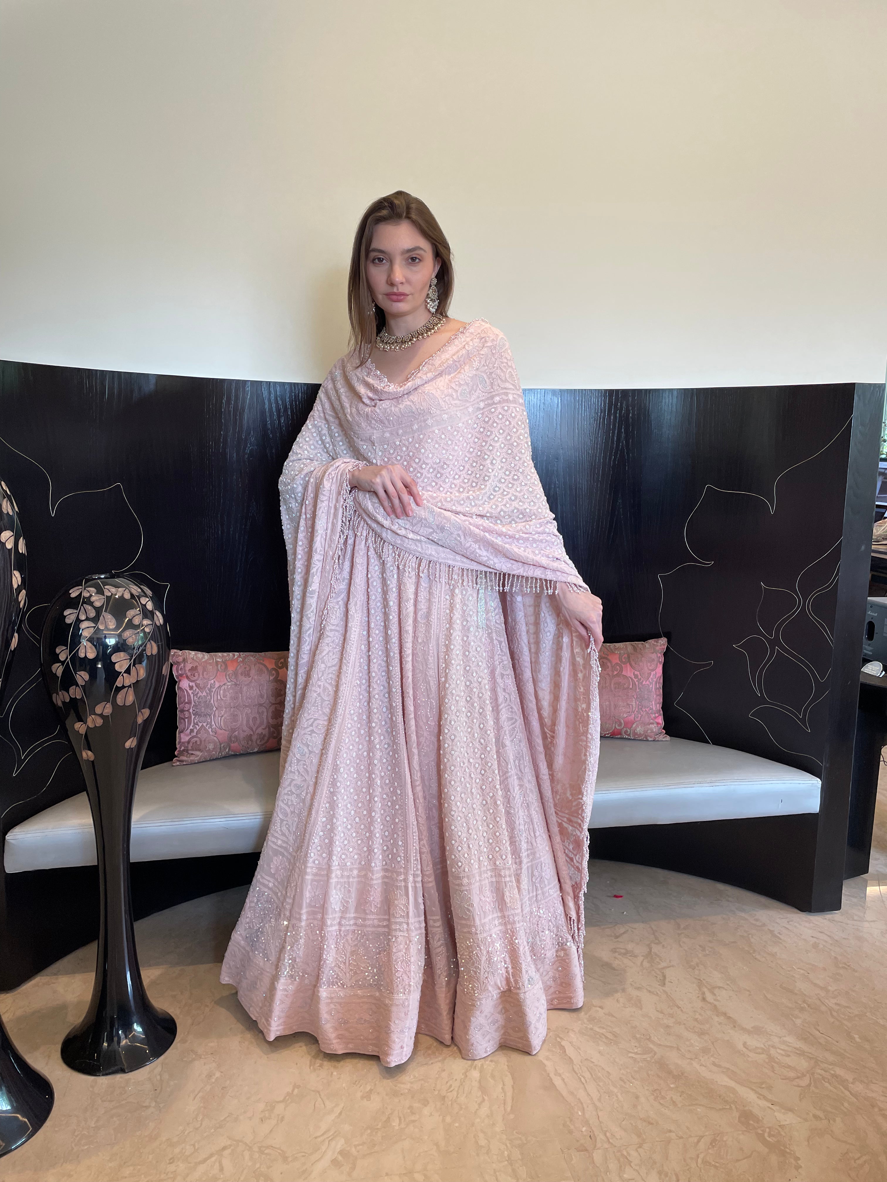 Zainab Beige Ghaghra