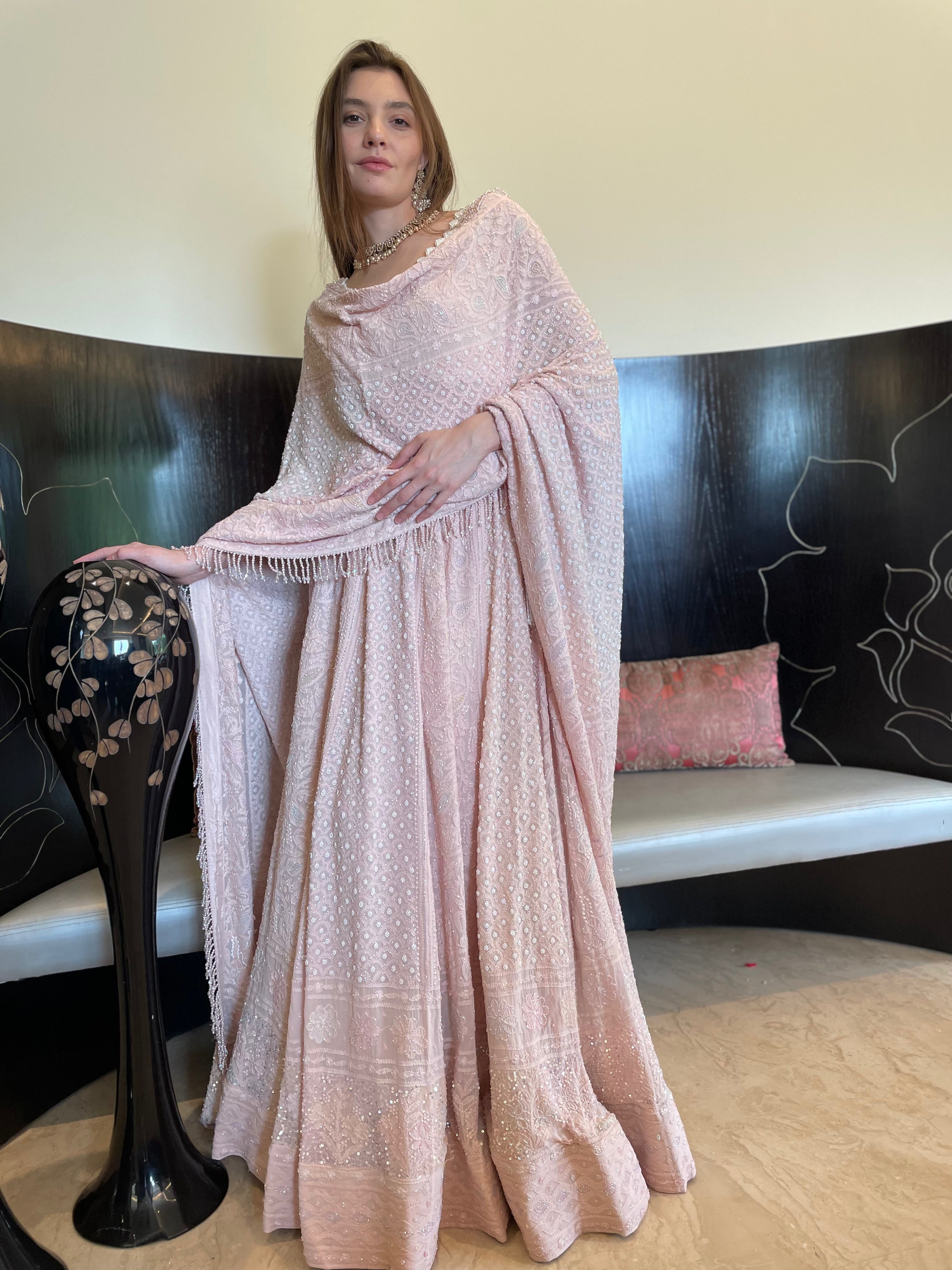 Zainab Beige Ghaghra