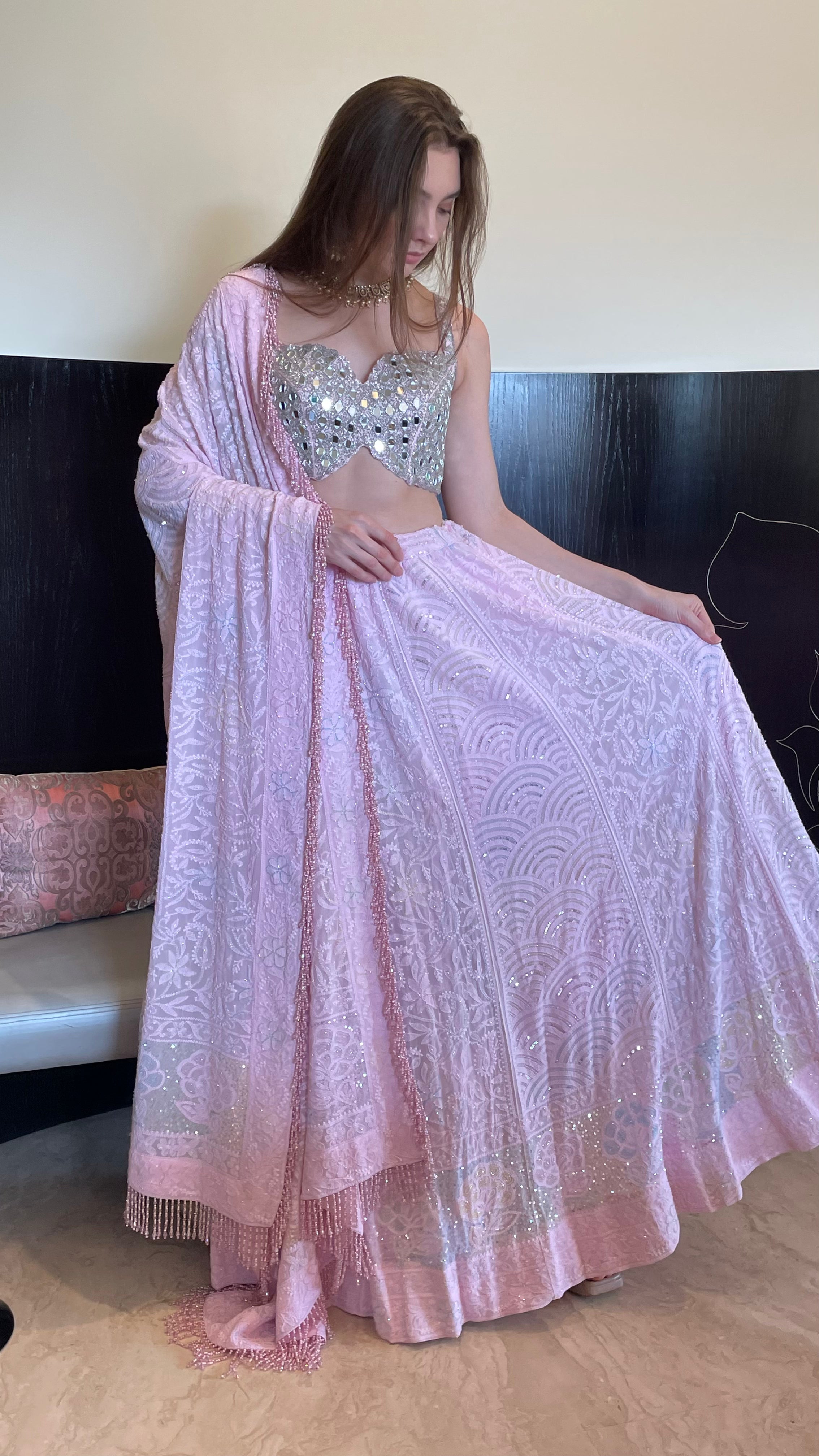 Gulbadan Pink Ghaghra