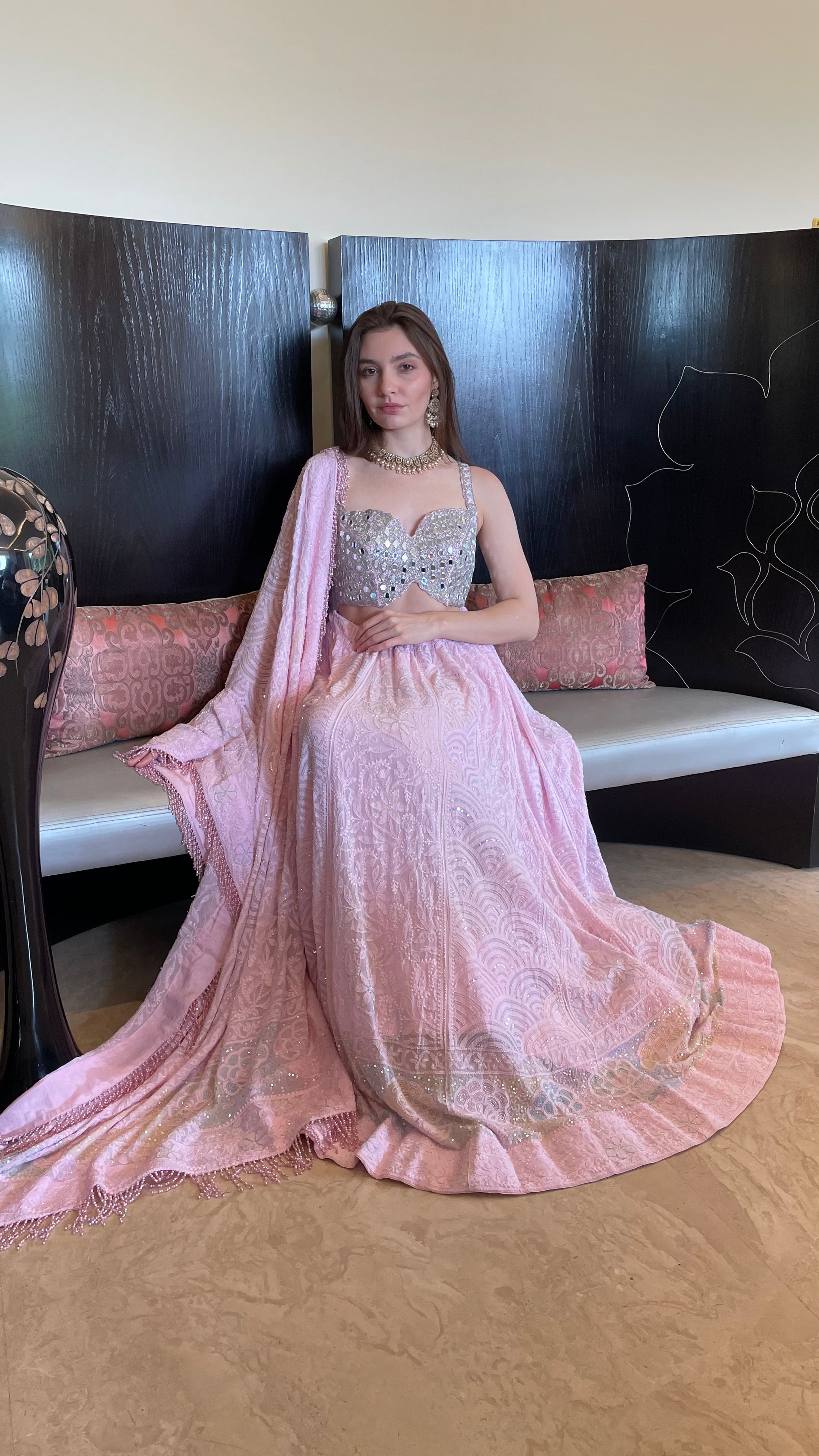 Gulbadan Pink Ghaghra