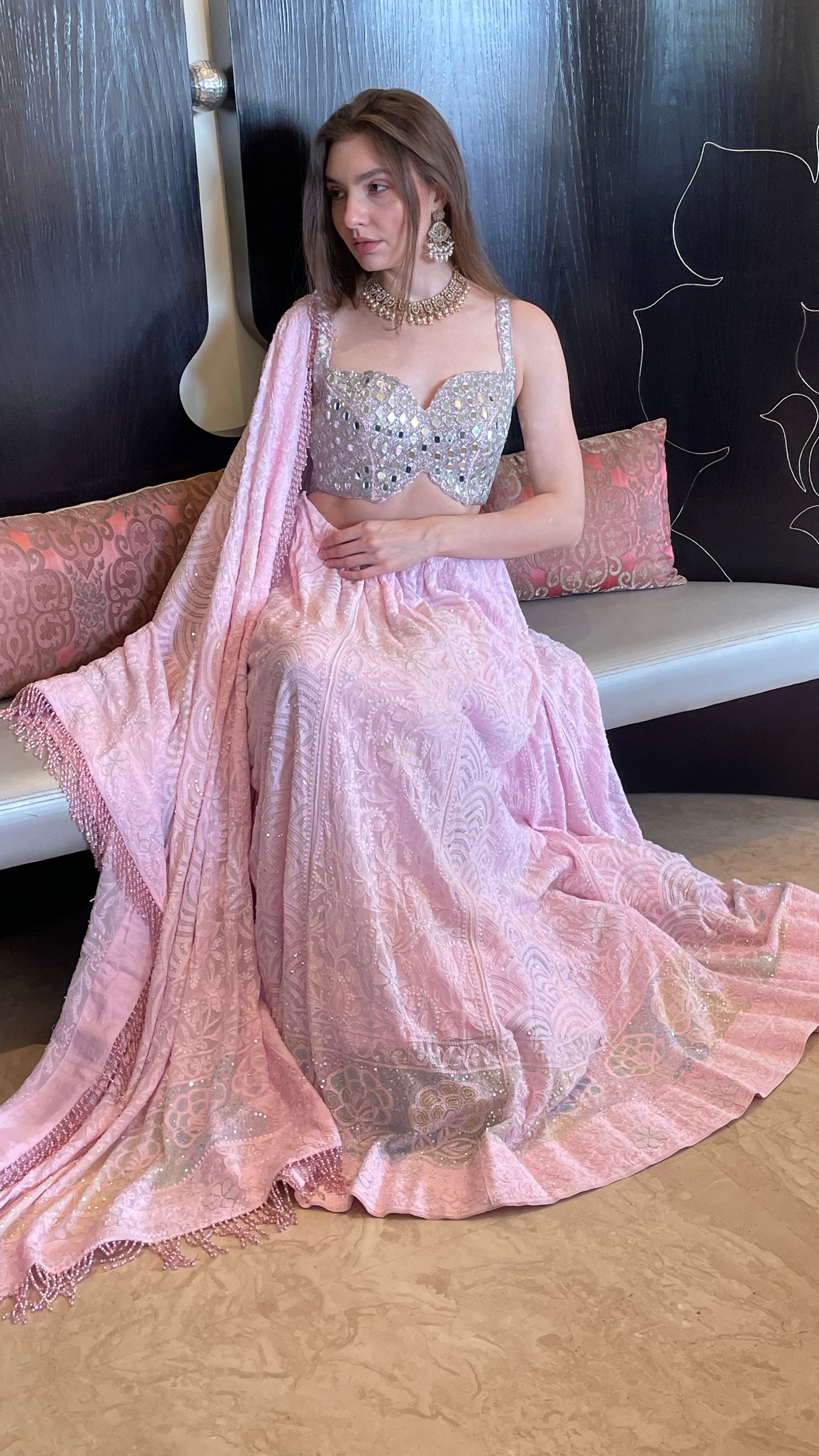 Gulbadan Pink Ghaghra