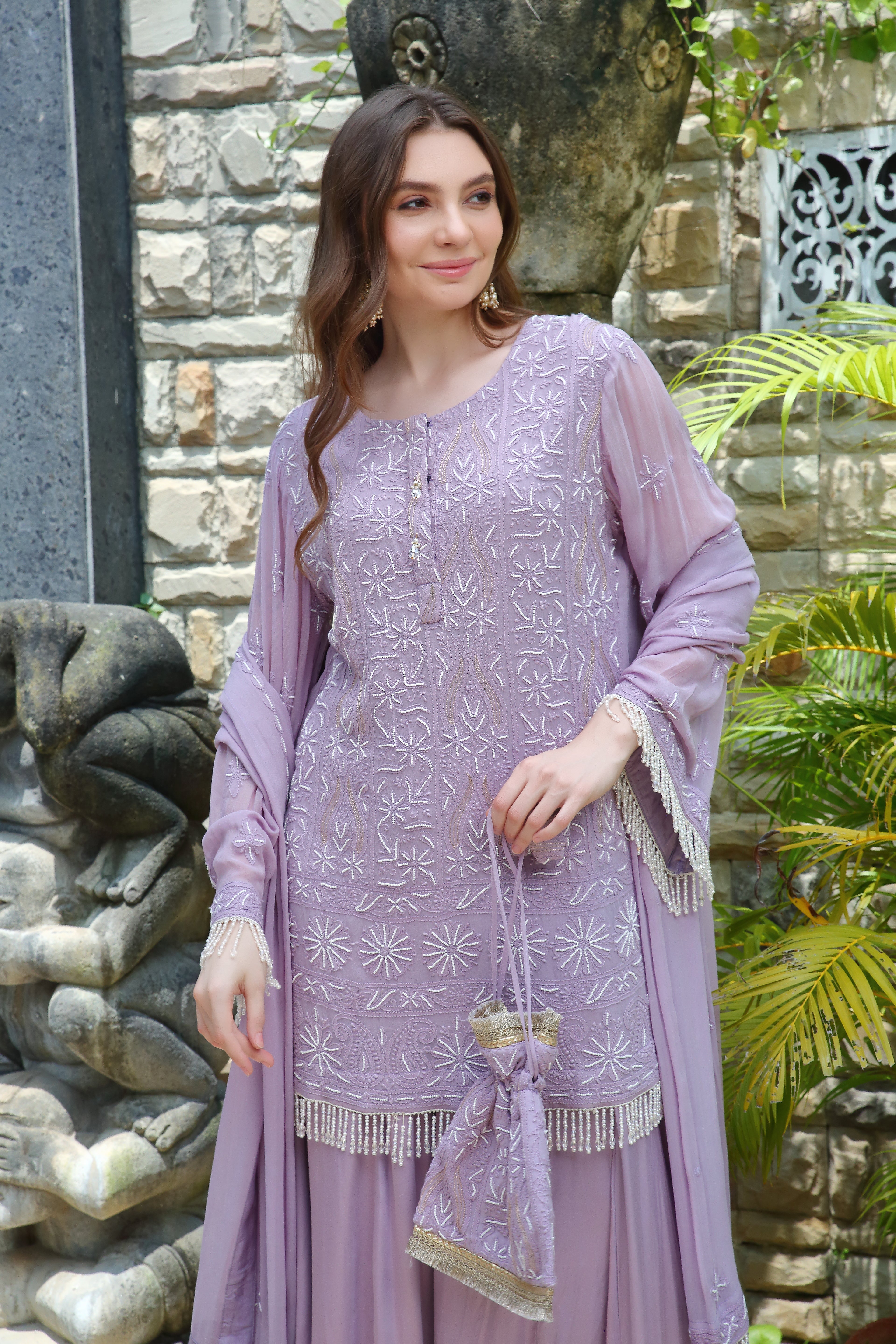 Pankha set-lilac