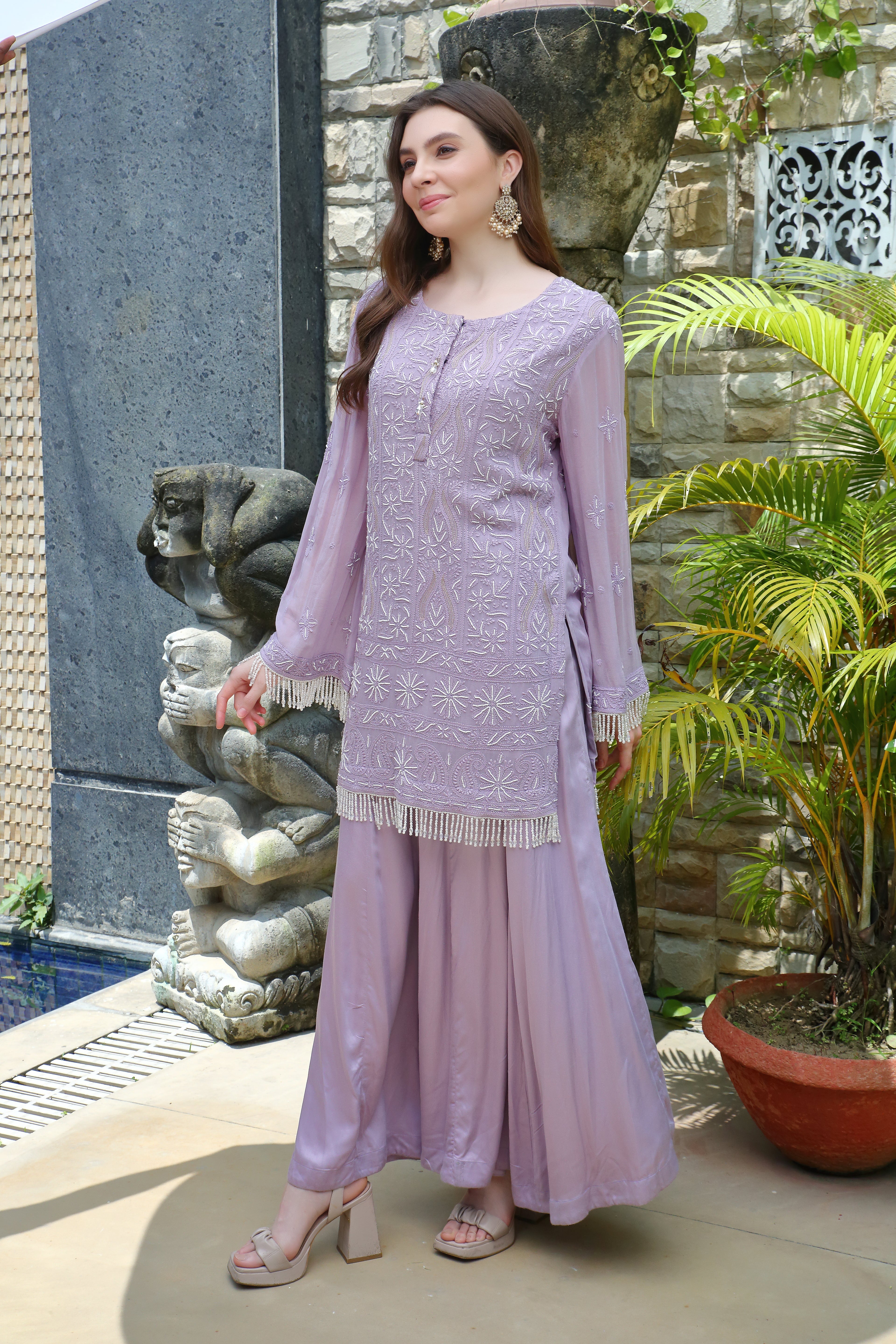 Pankha set-lilac