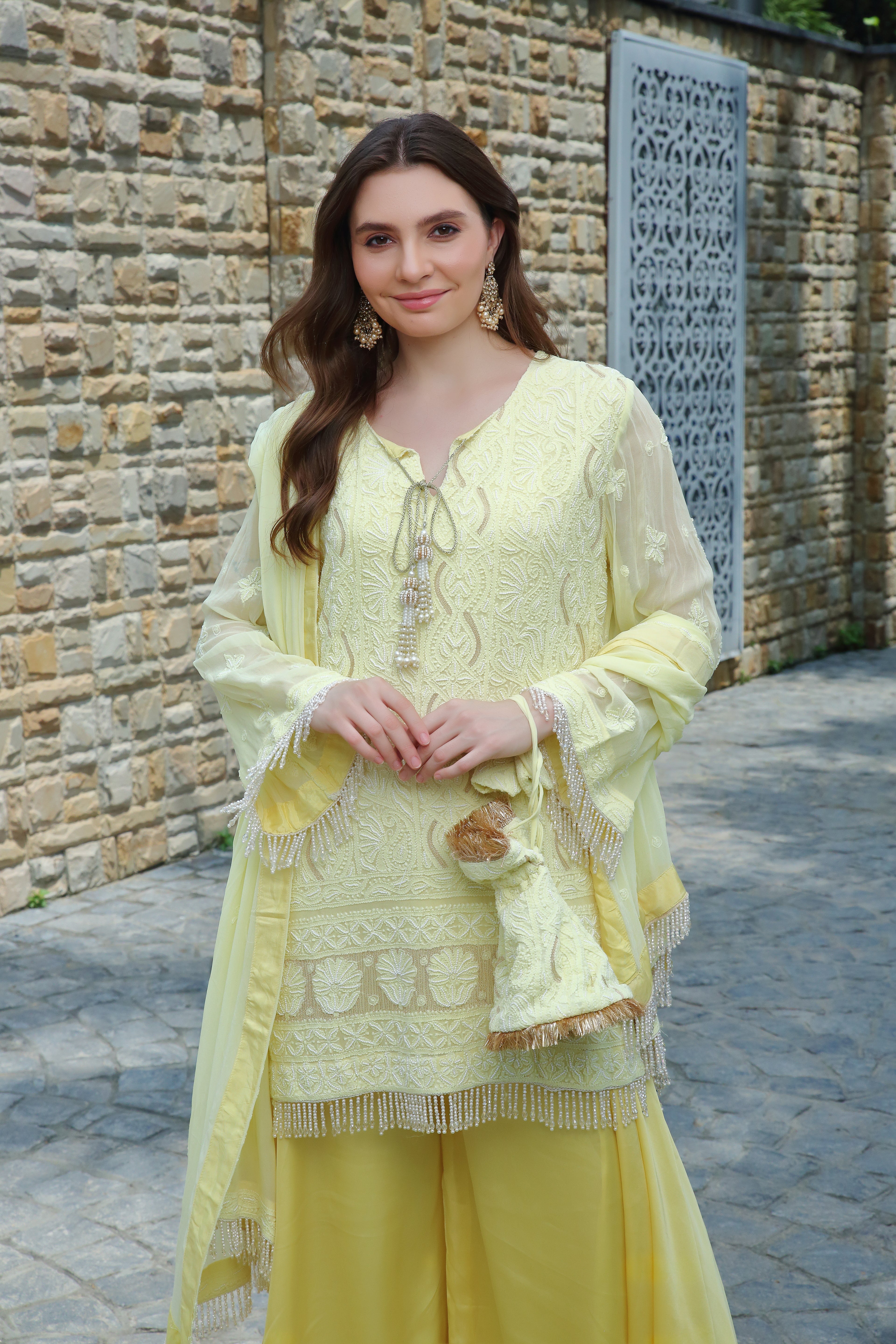 Pankha set- butter yellow