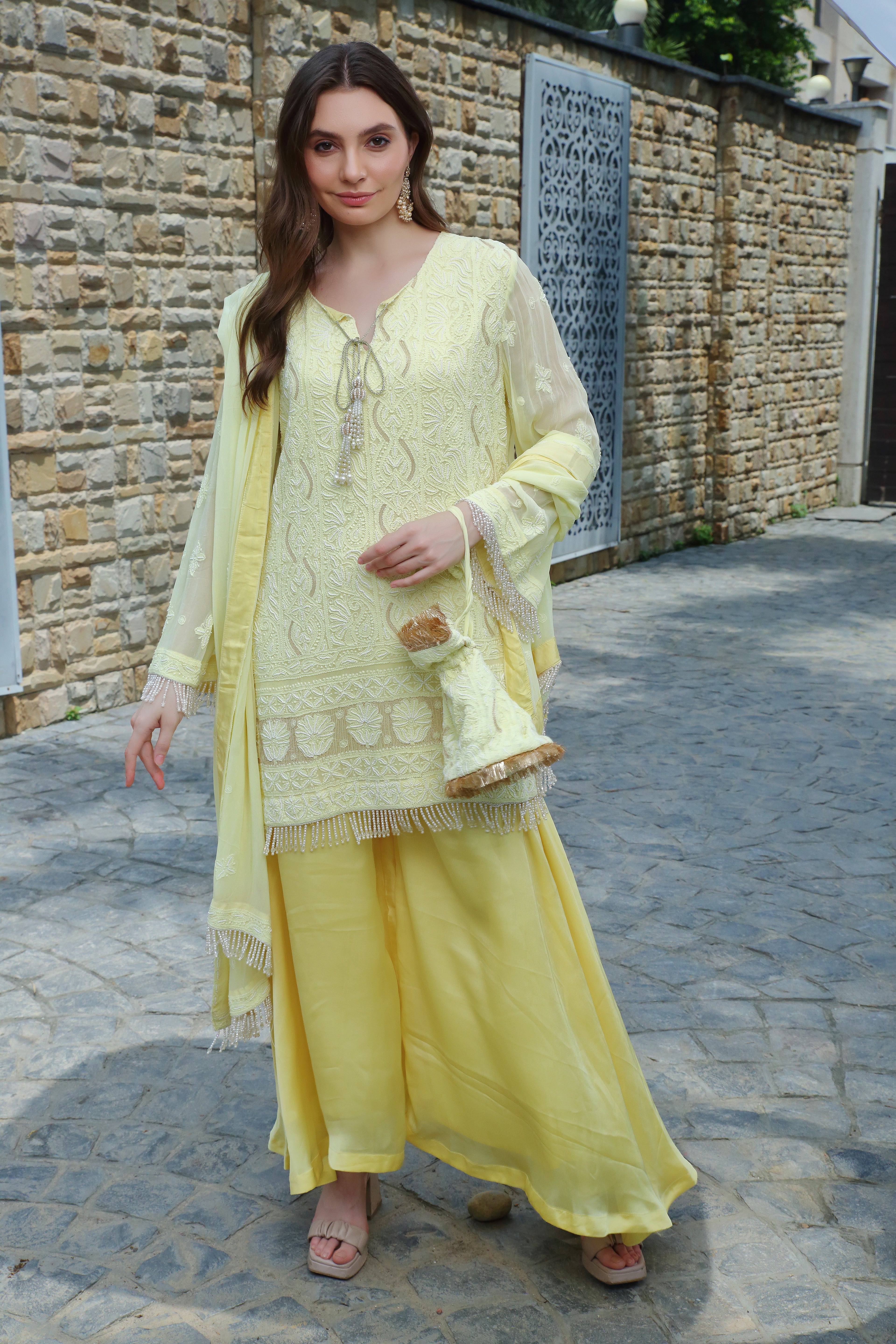 Pankha set- butter yellow