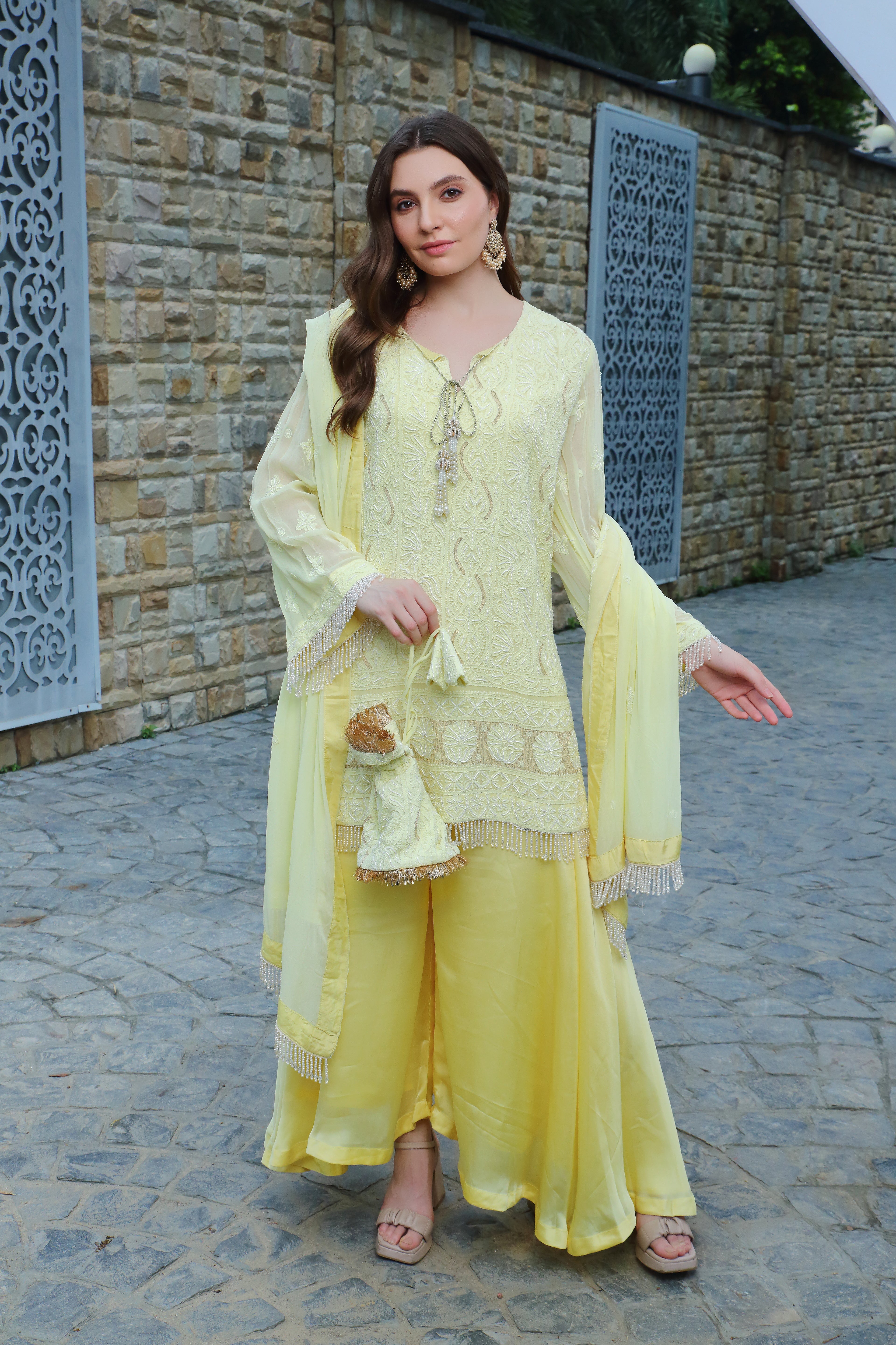 Pankha set- butter yellow