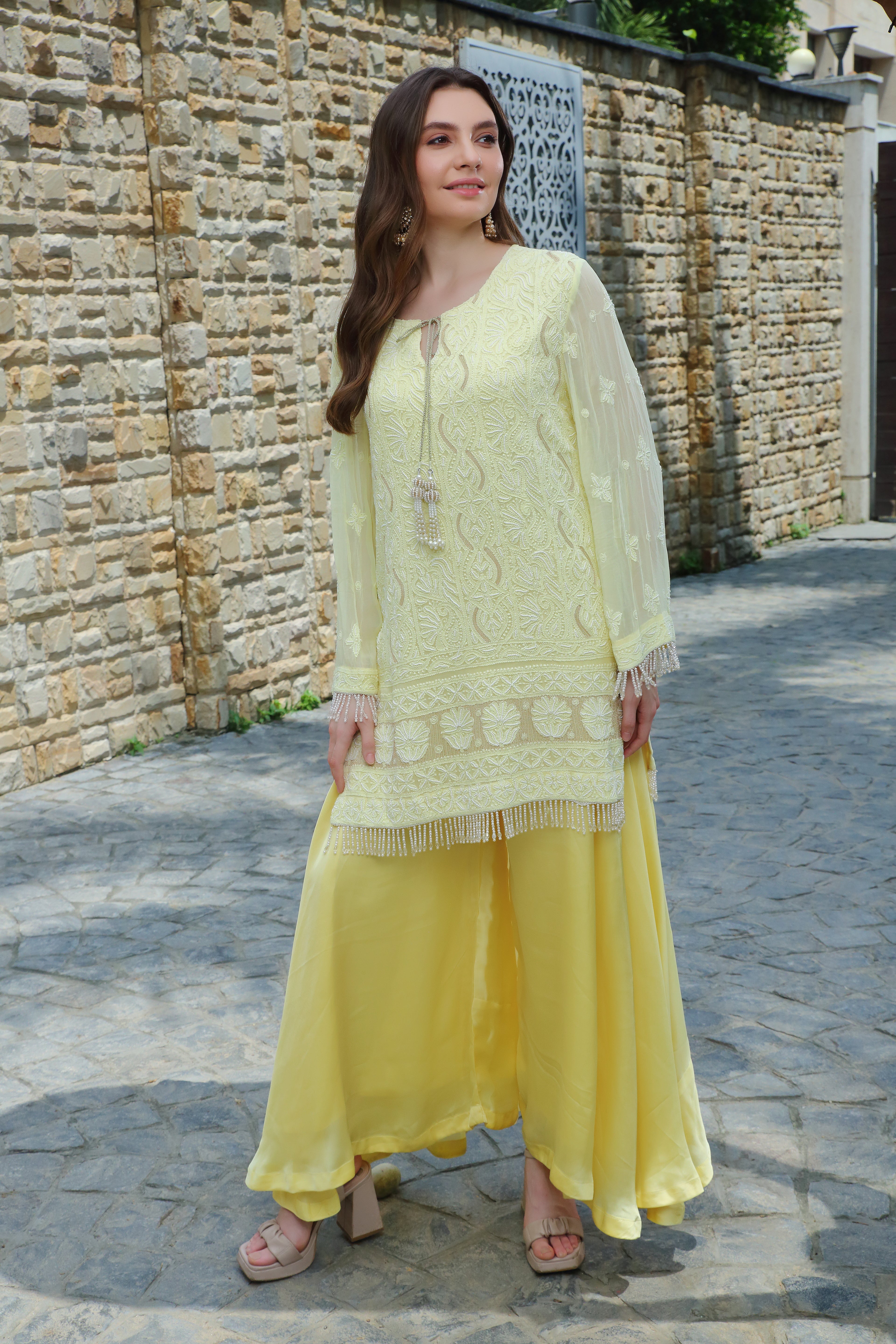 Pankha set- butter yellow
