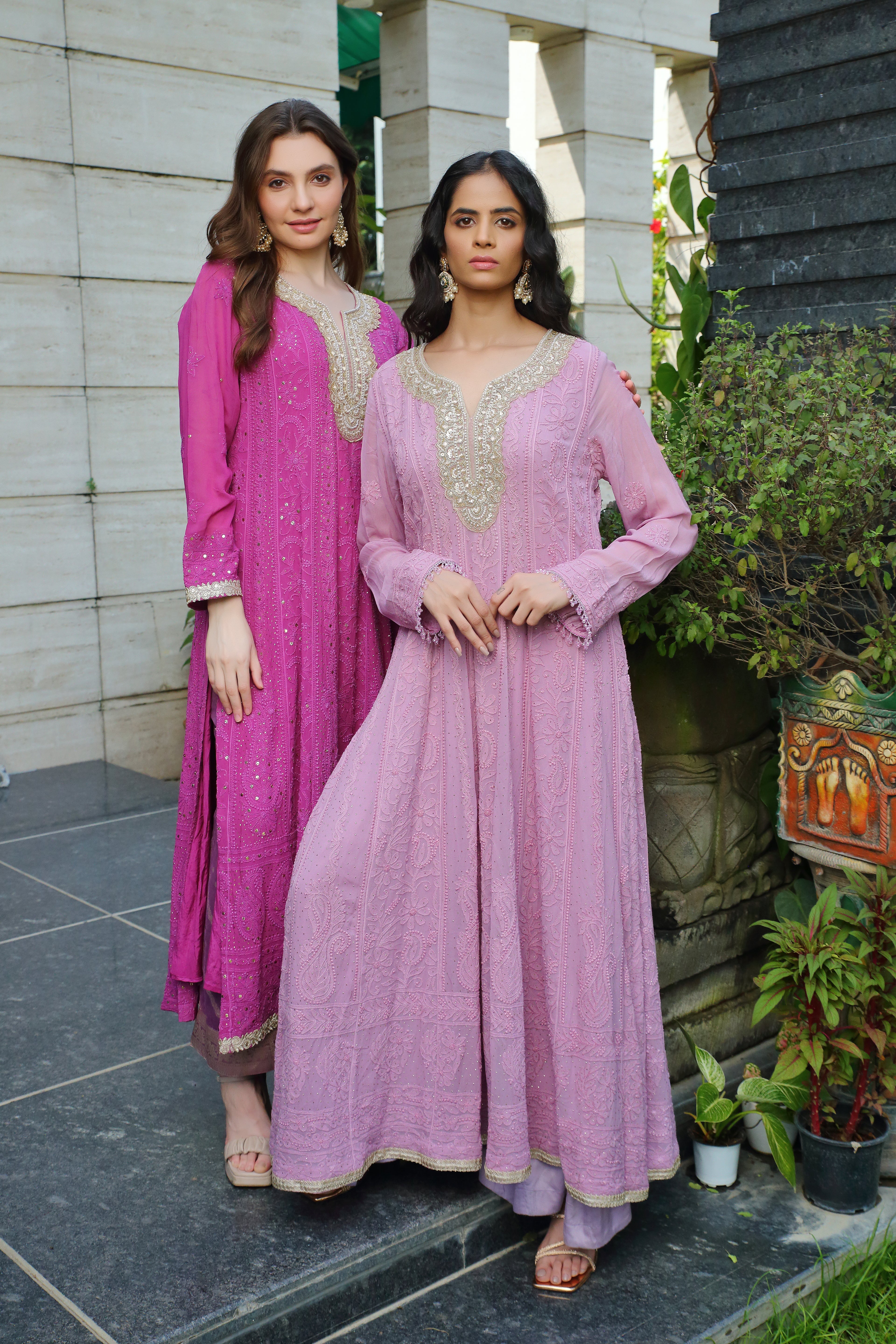 Maheen Georgette anarkali-lilac