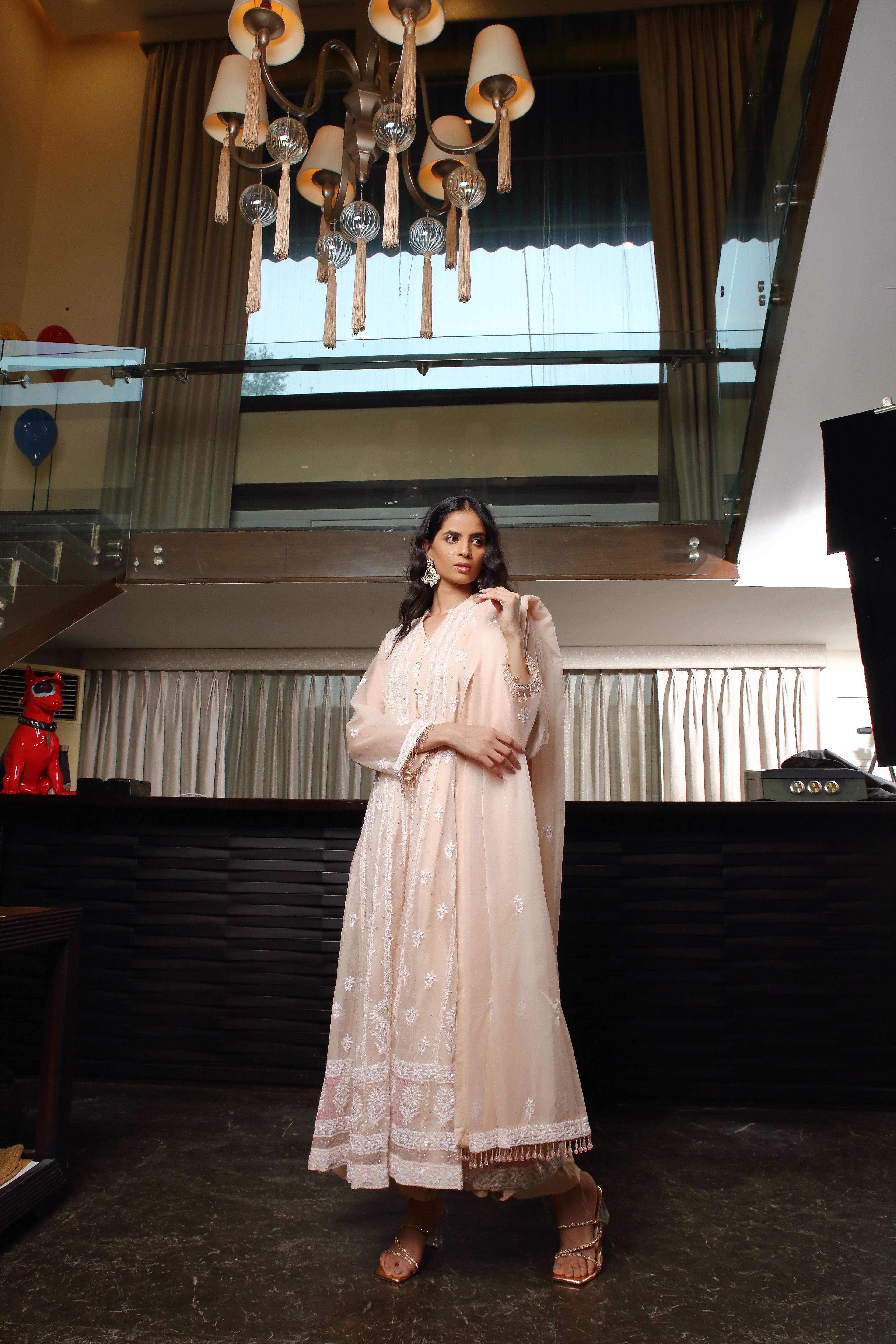 Tuhina Organza Anarkali-nude