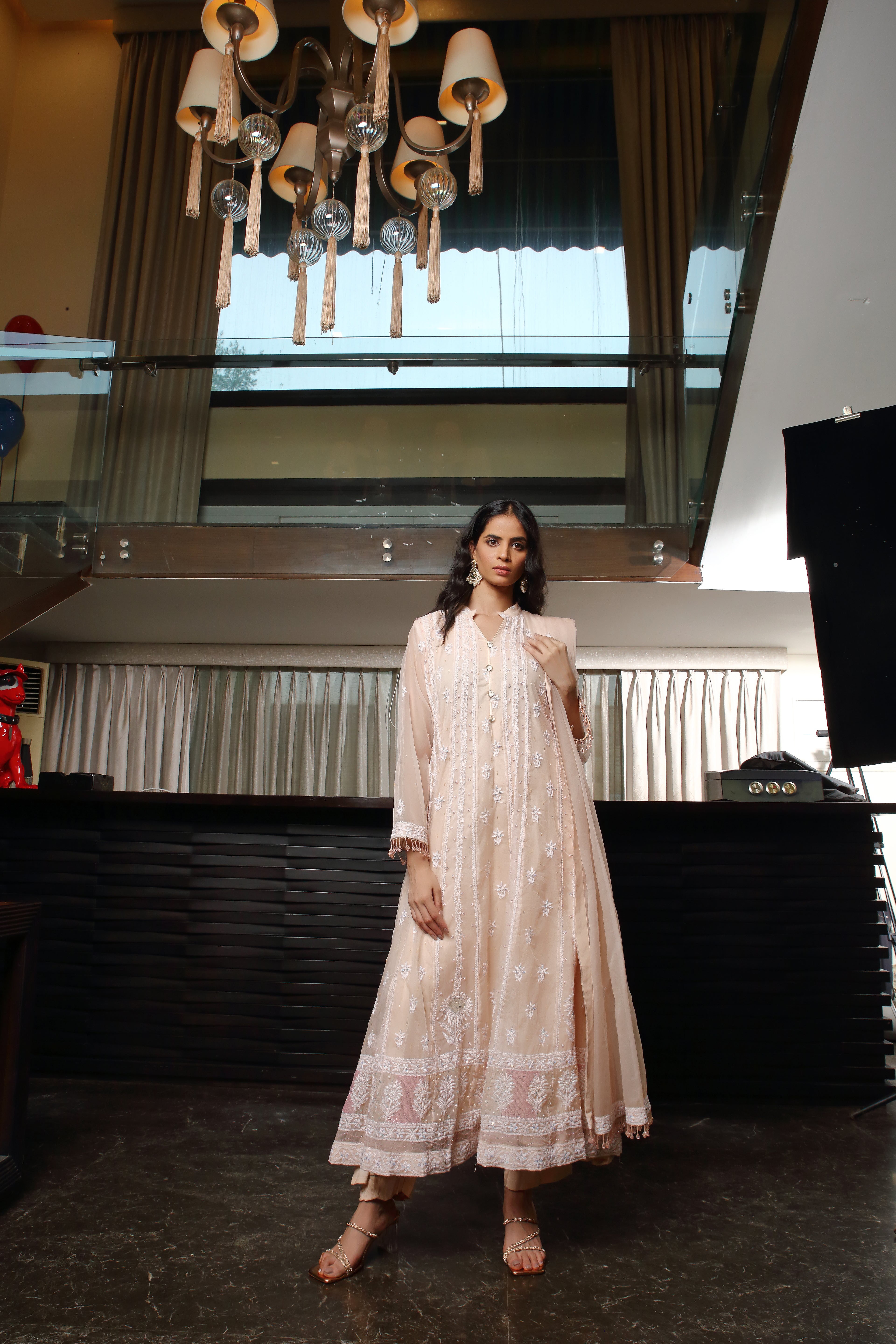 Tuhina Organza Anarkali-nude