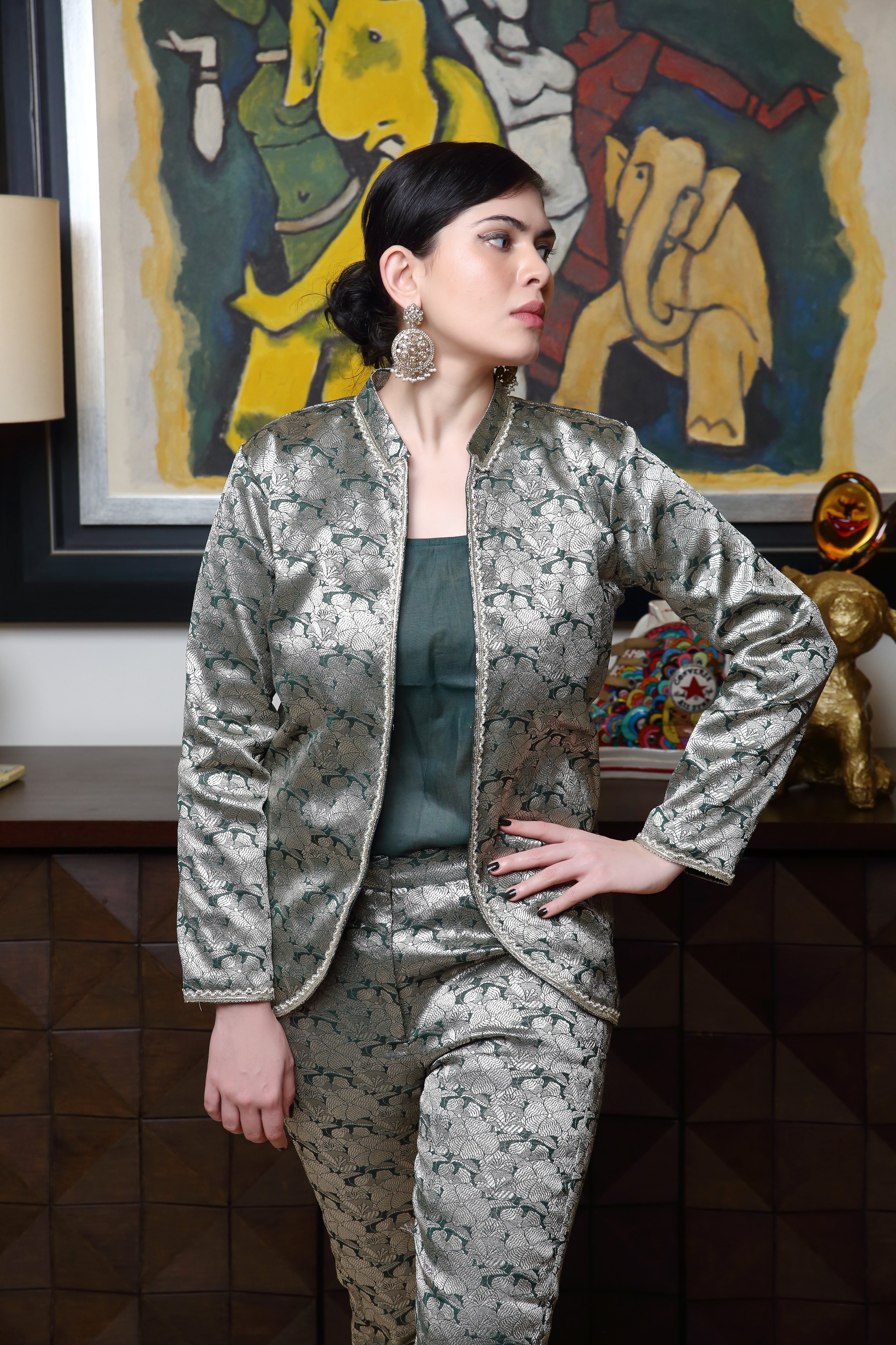 Kayla - jacket & pant set- green