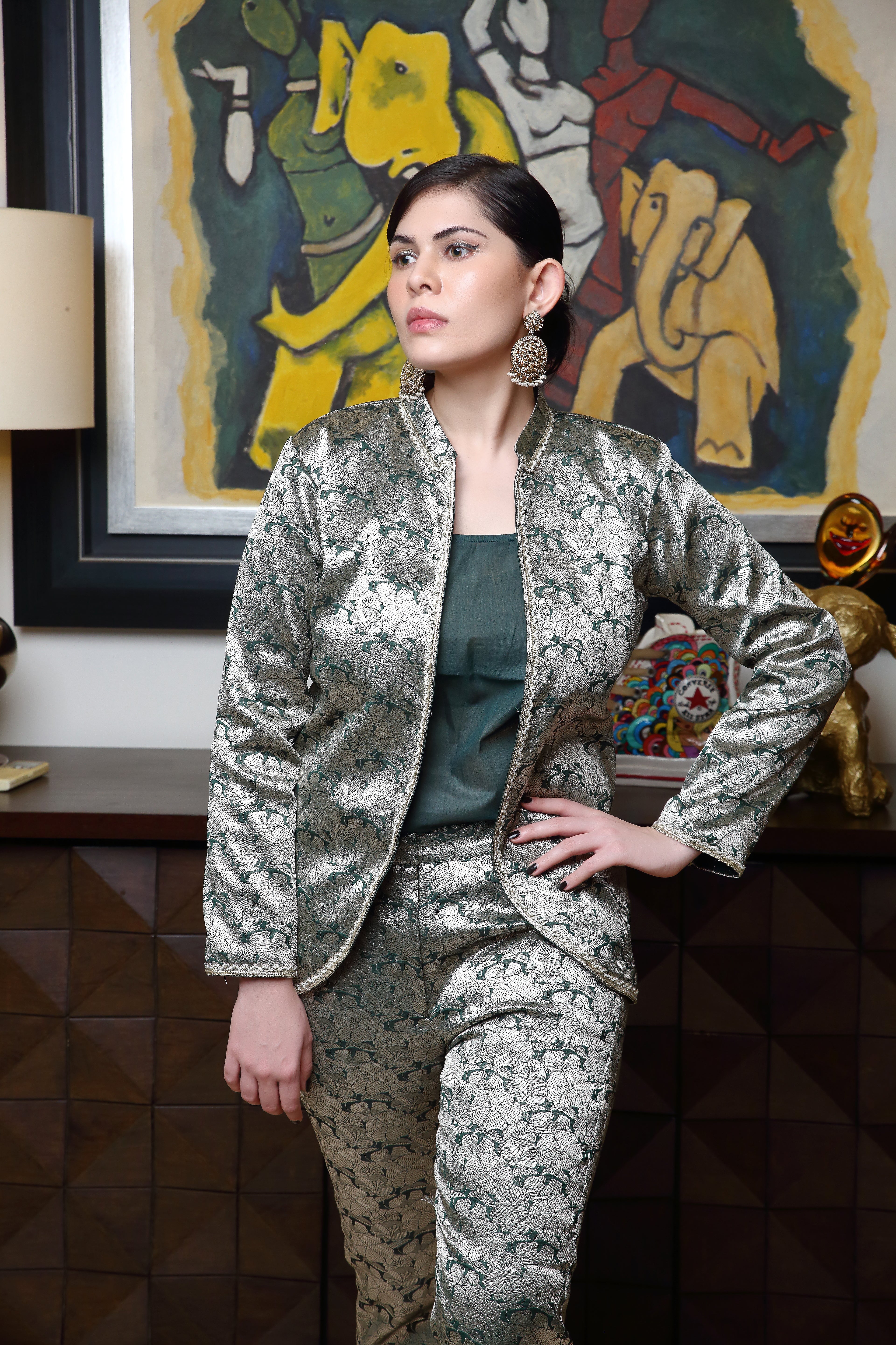 Kayla - jacket & pant set- green