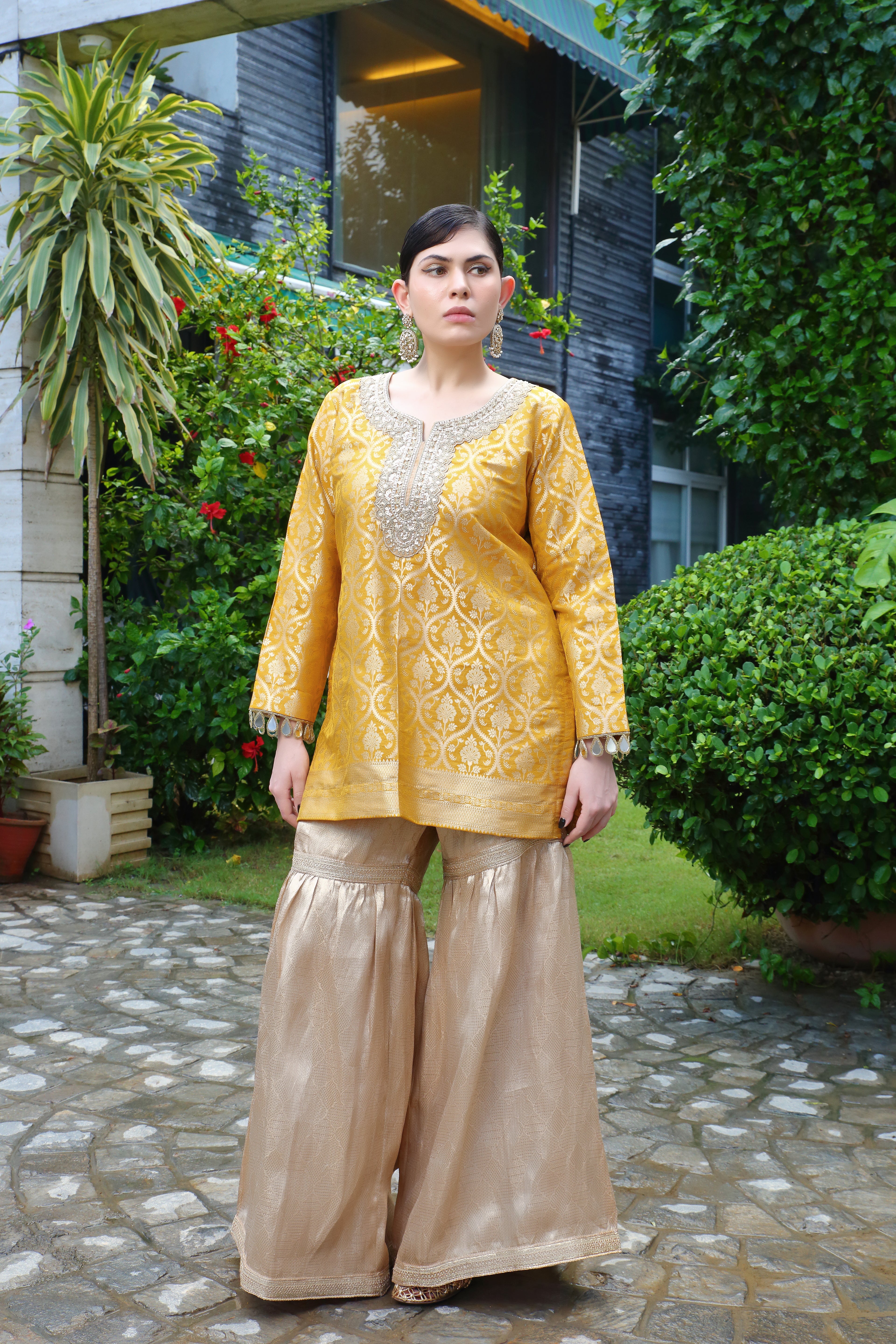 Ishq tissue gharara- yellow