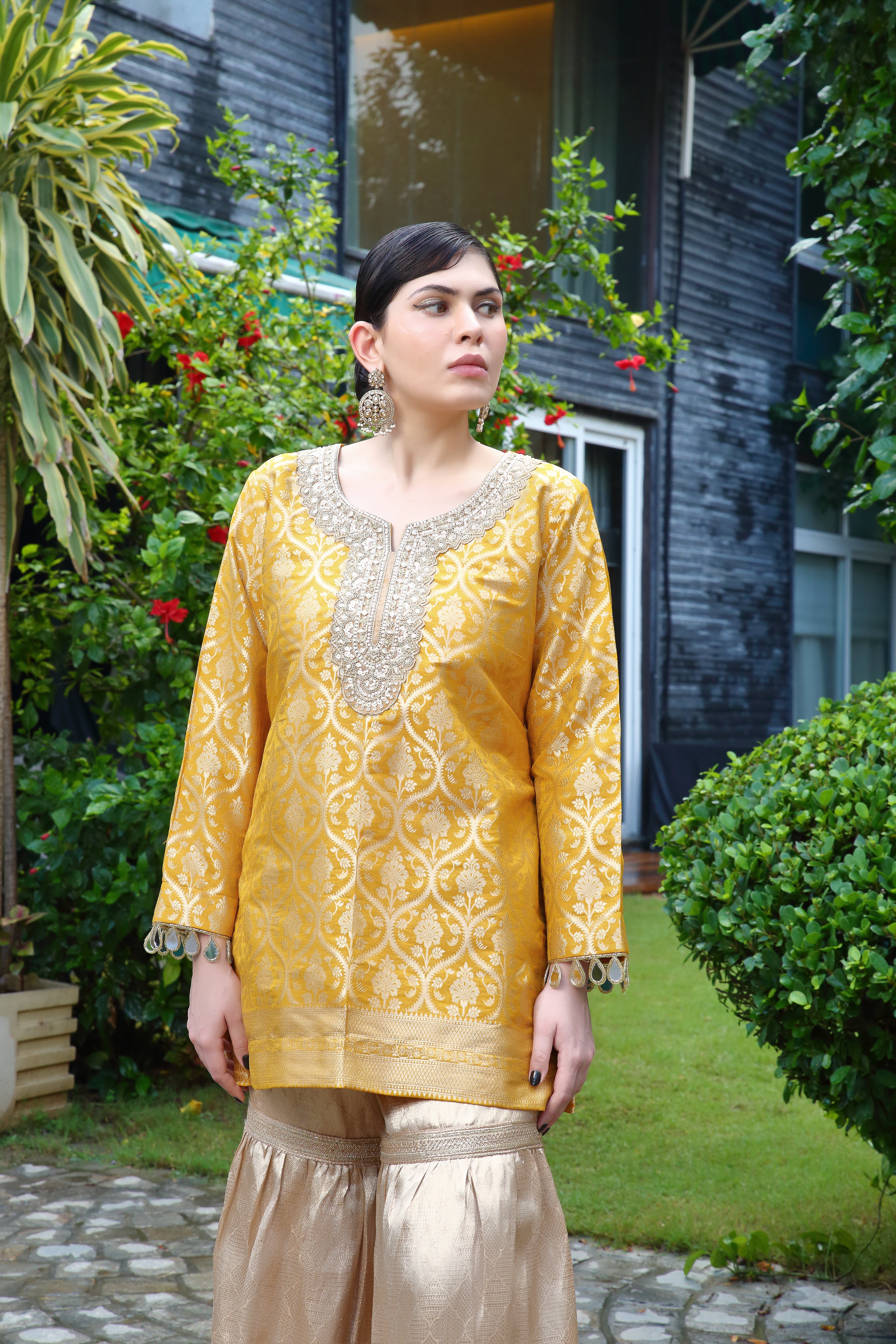 Ishq tissue gharara- yellow