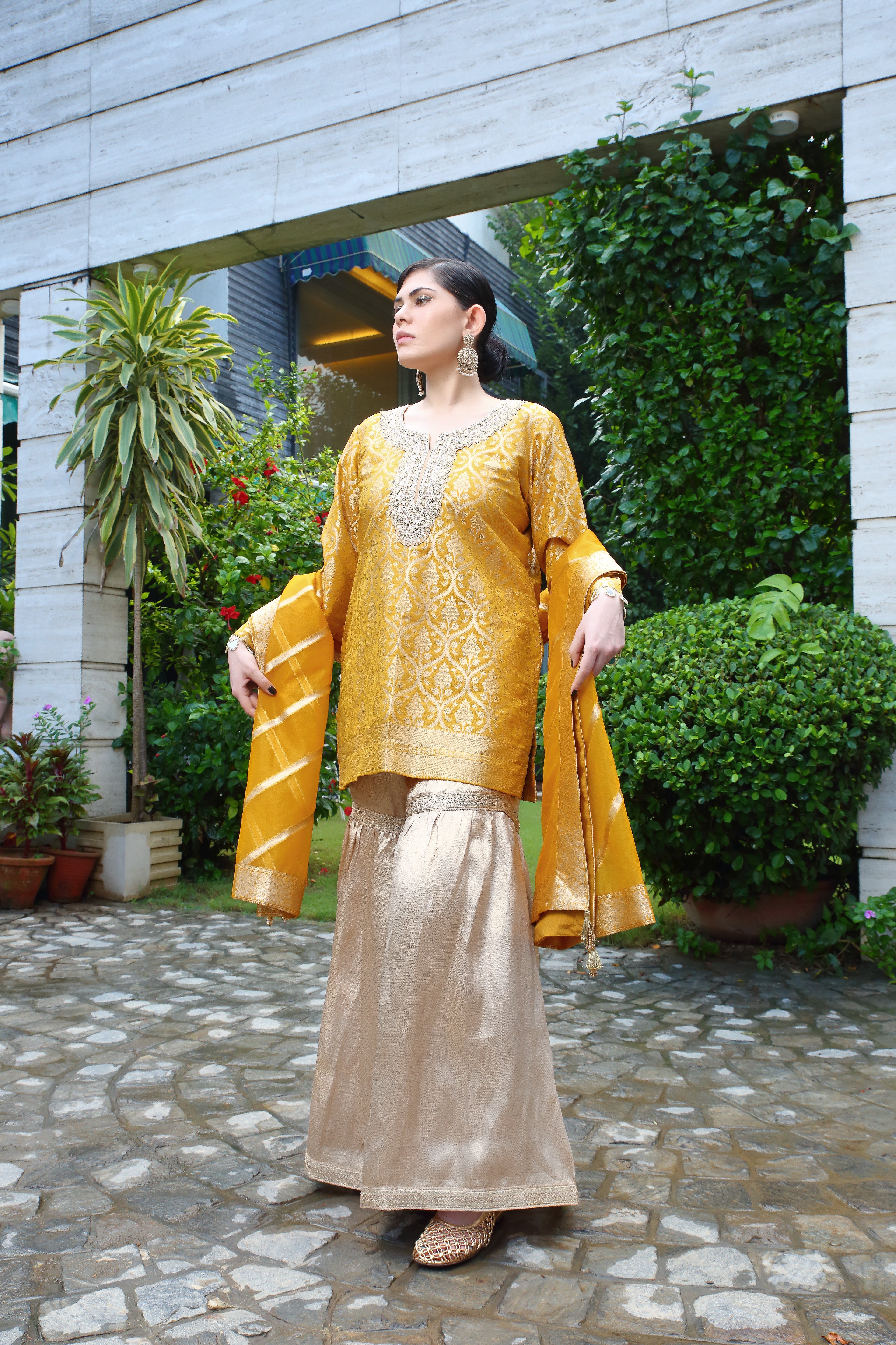 Ishq tissue gharara- yellow