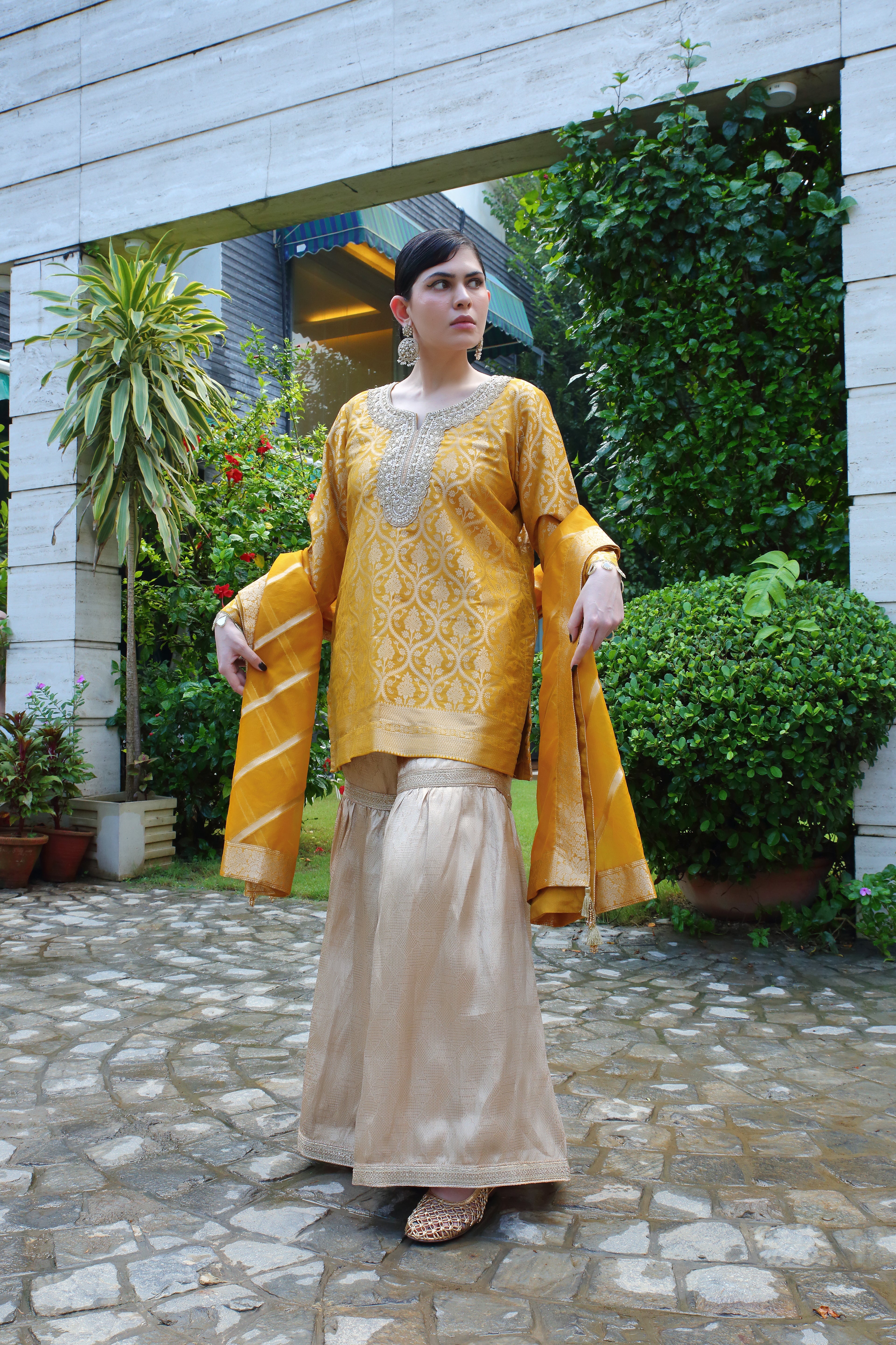 Ishq tissue gharara- yellow