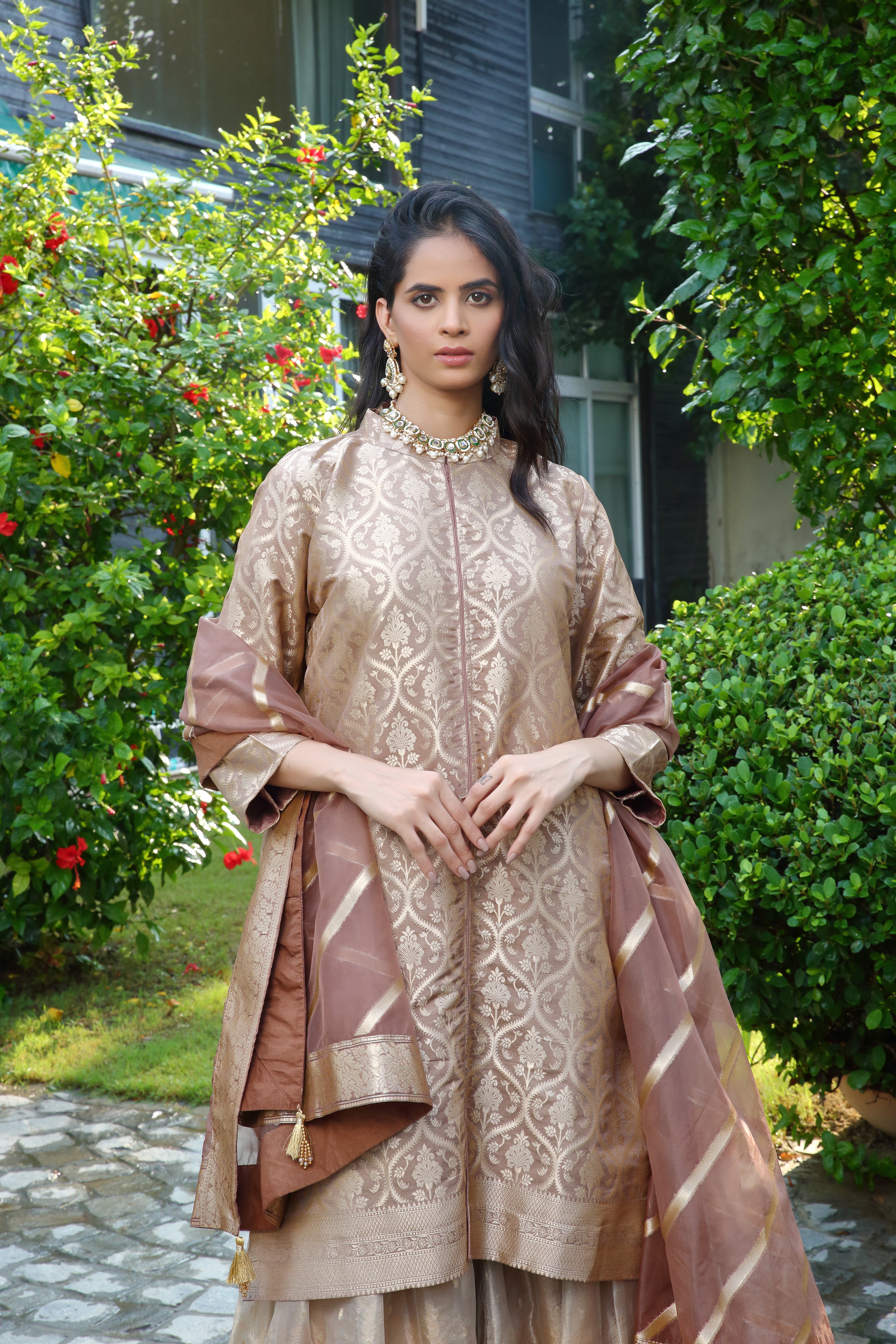 Ishq tissue gharara- marron