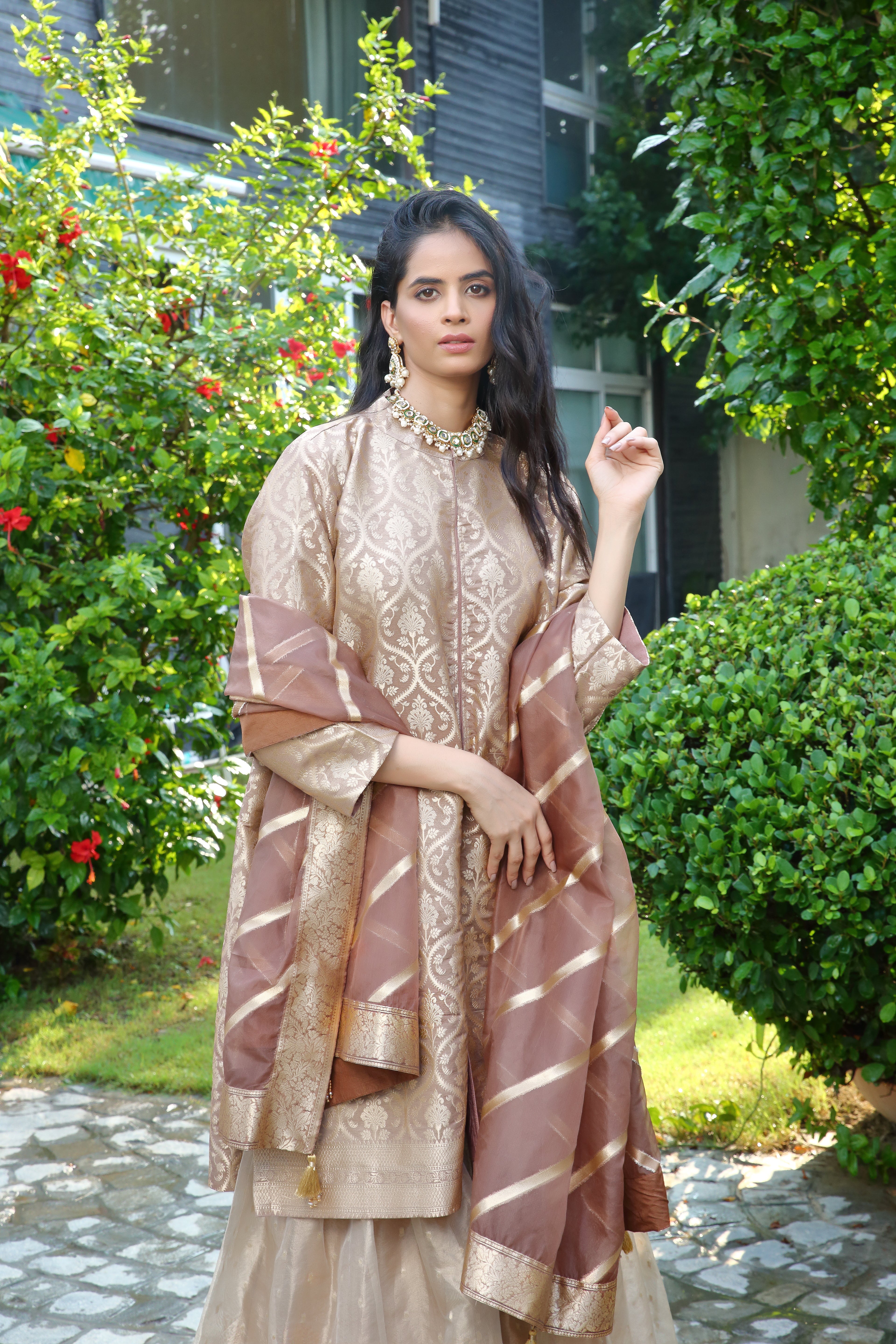 Ishq tissue gharara- marron