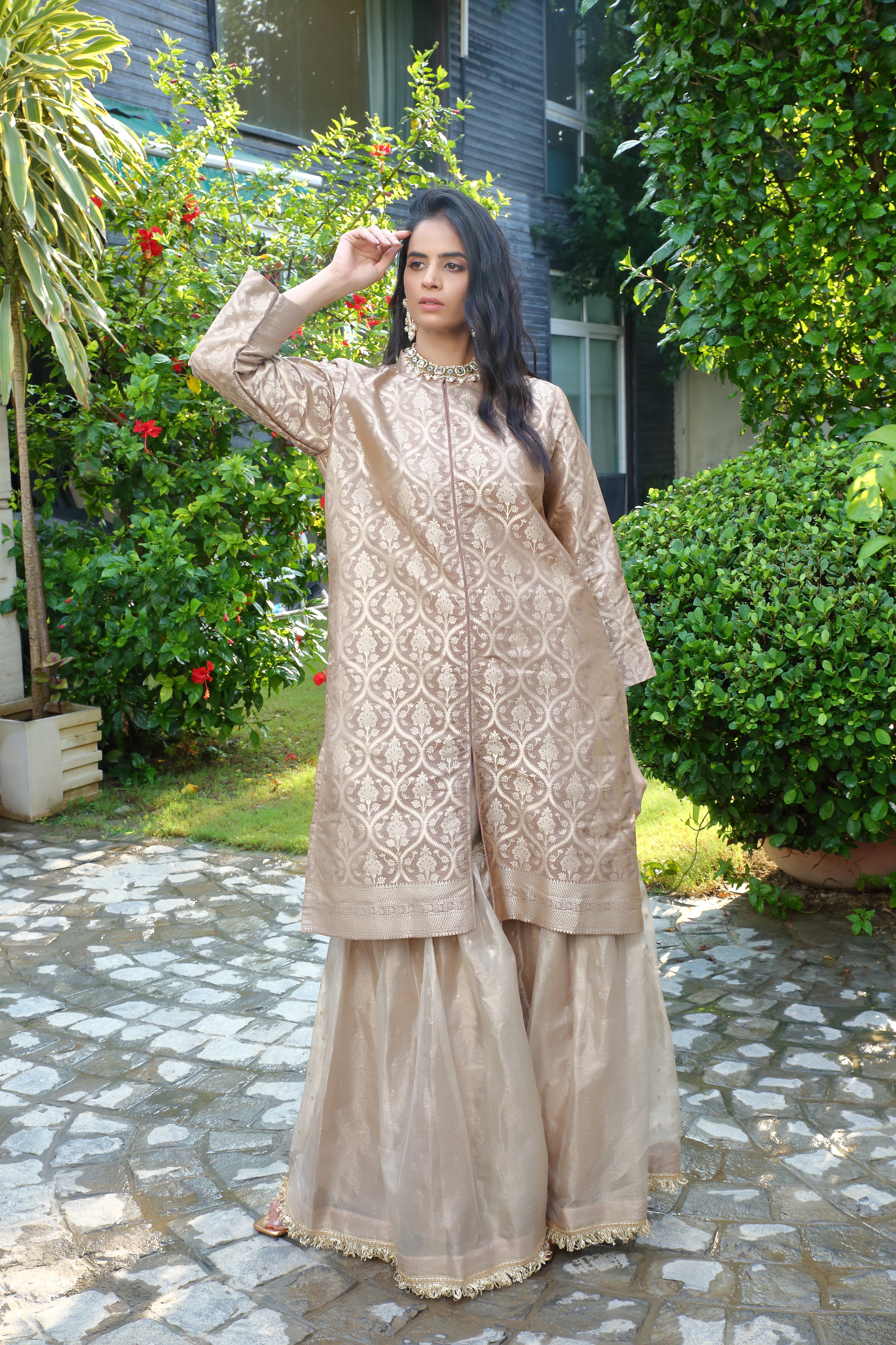 Ishq tissue gharara- marron
