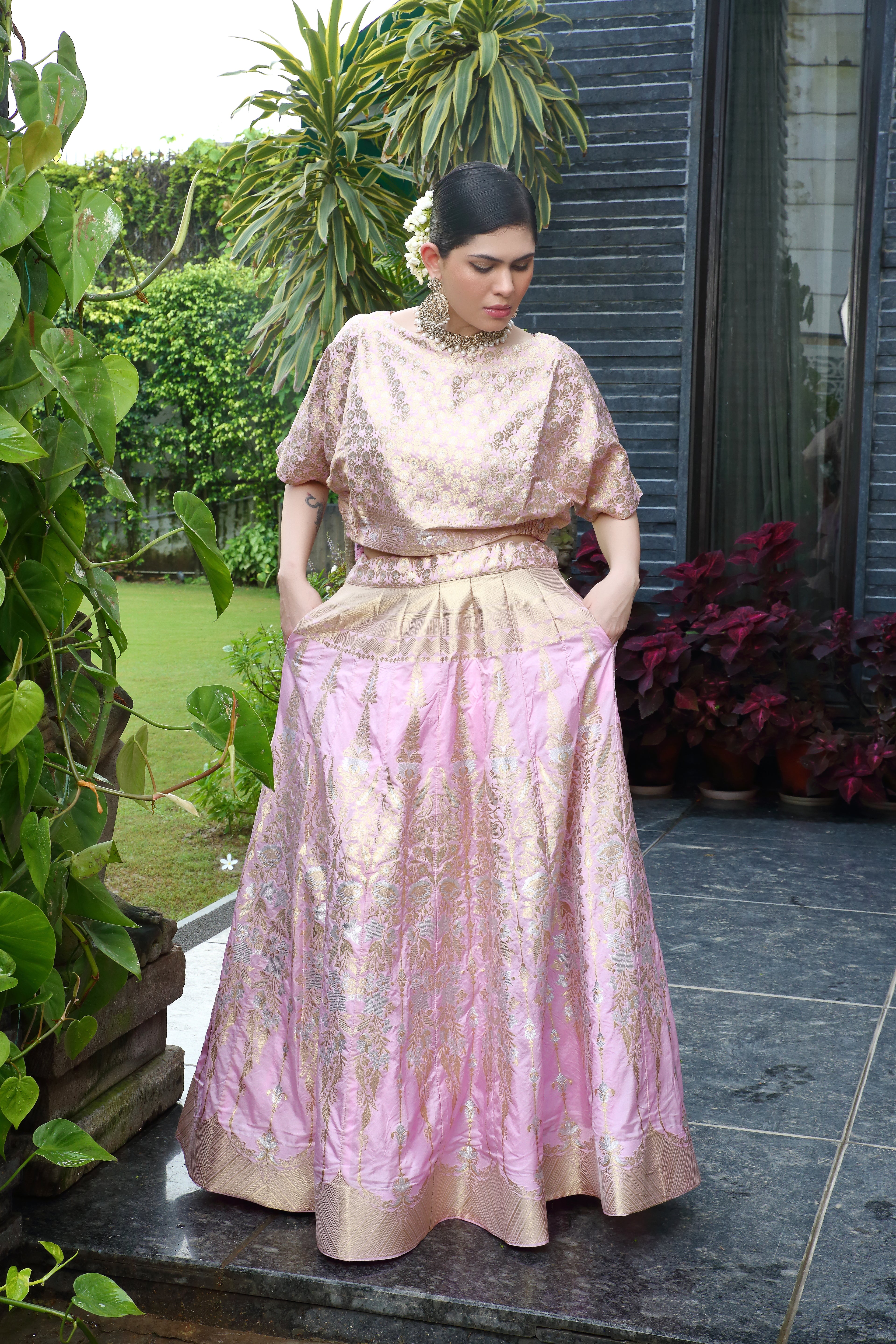 Pink & Gold Niamat Ghaghra Set