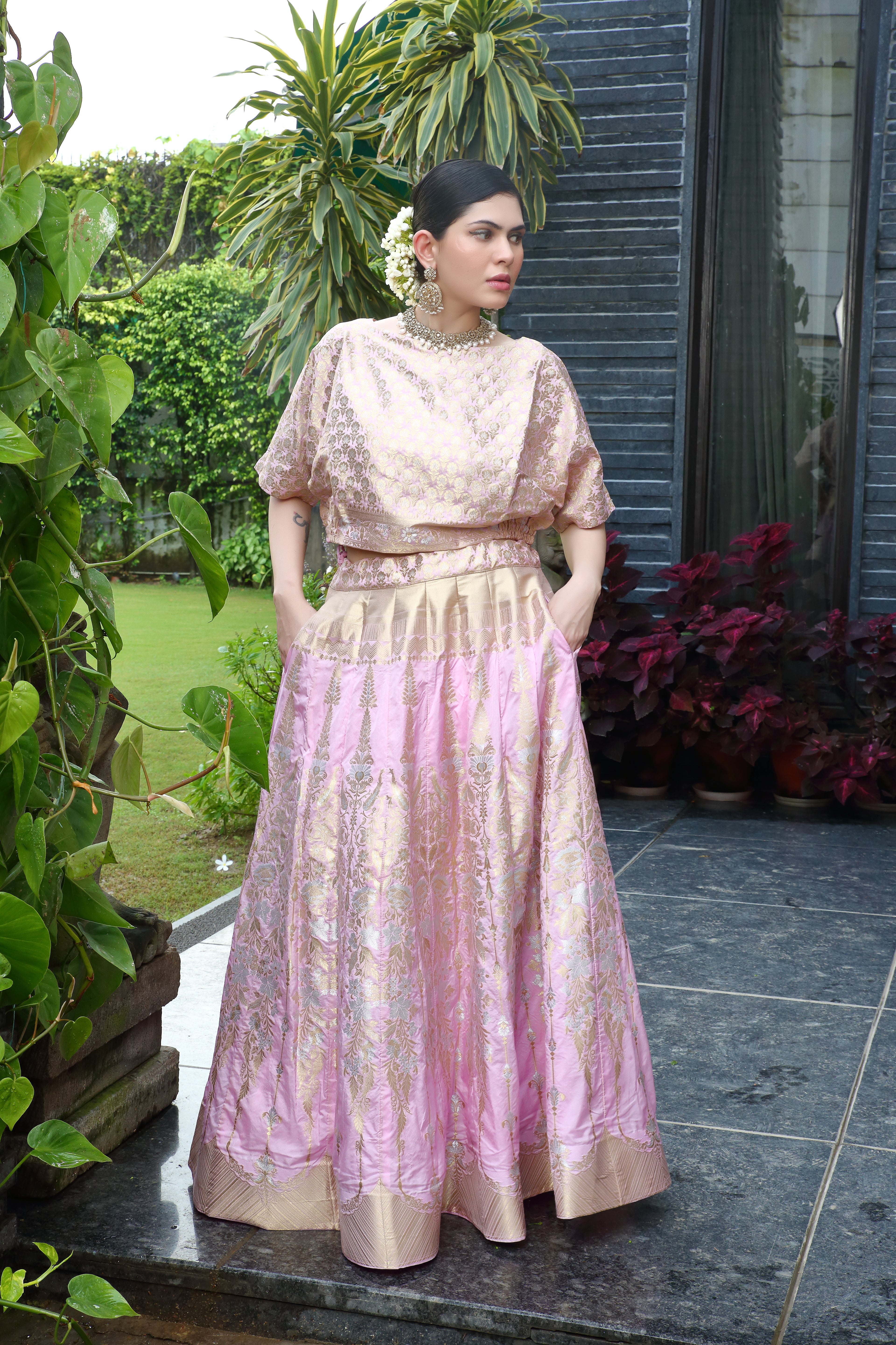 Pink & Gold Niamat Ghaghra Set