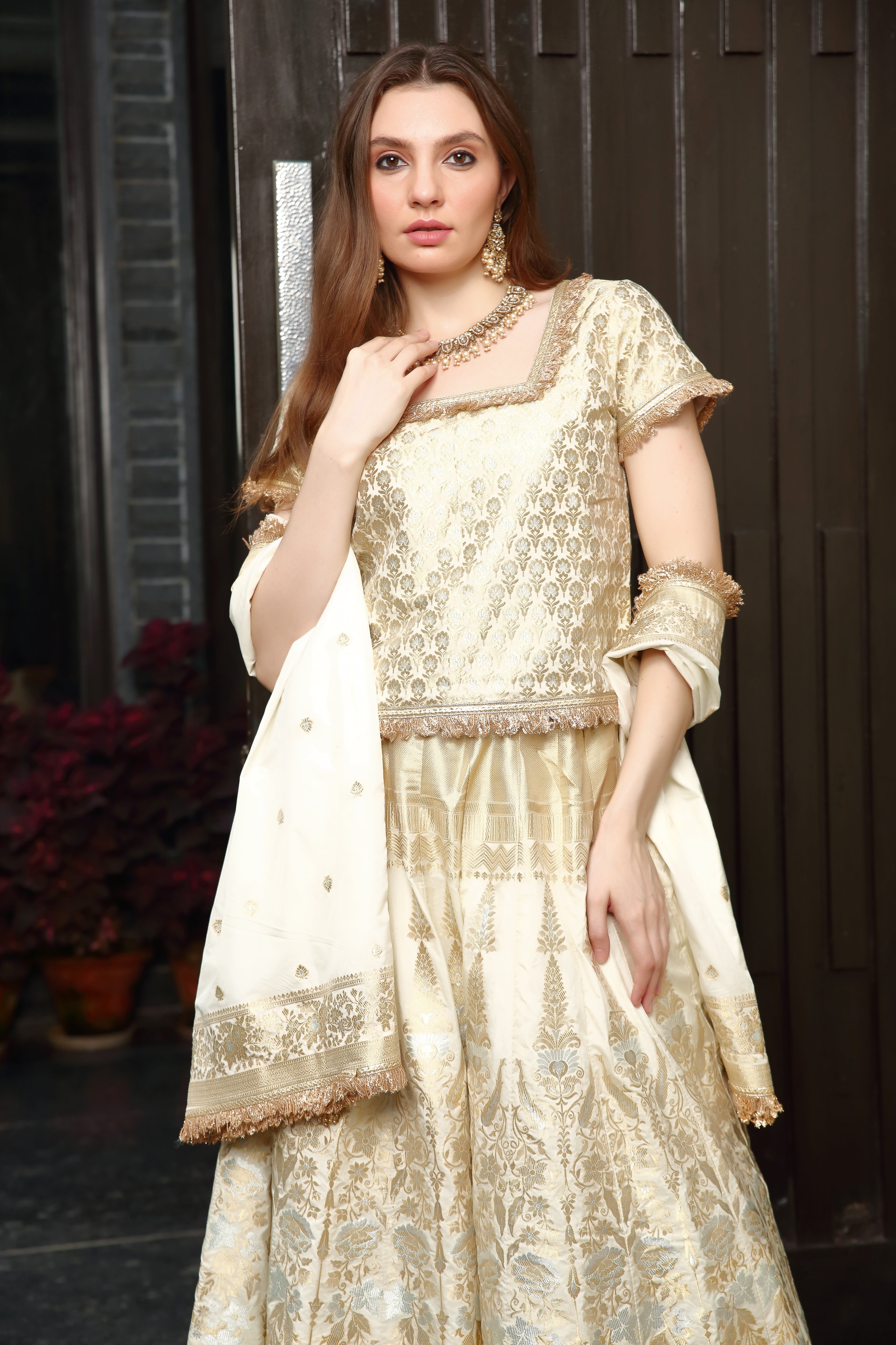 Gold & Ivory Niamat Ghagra Set