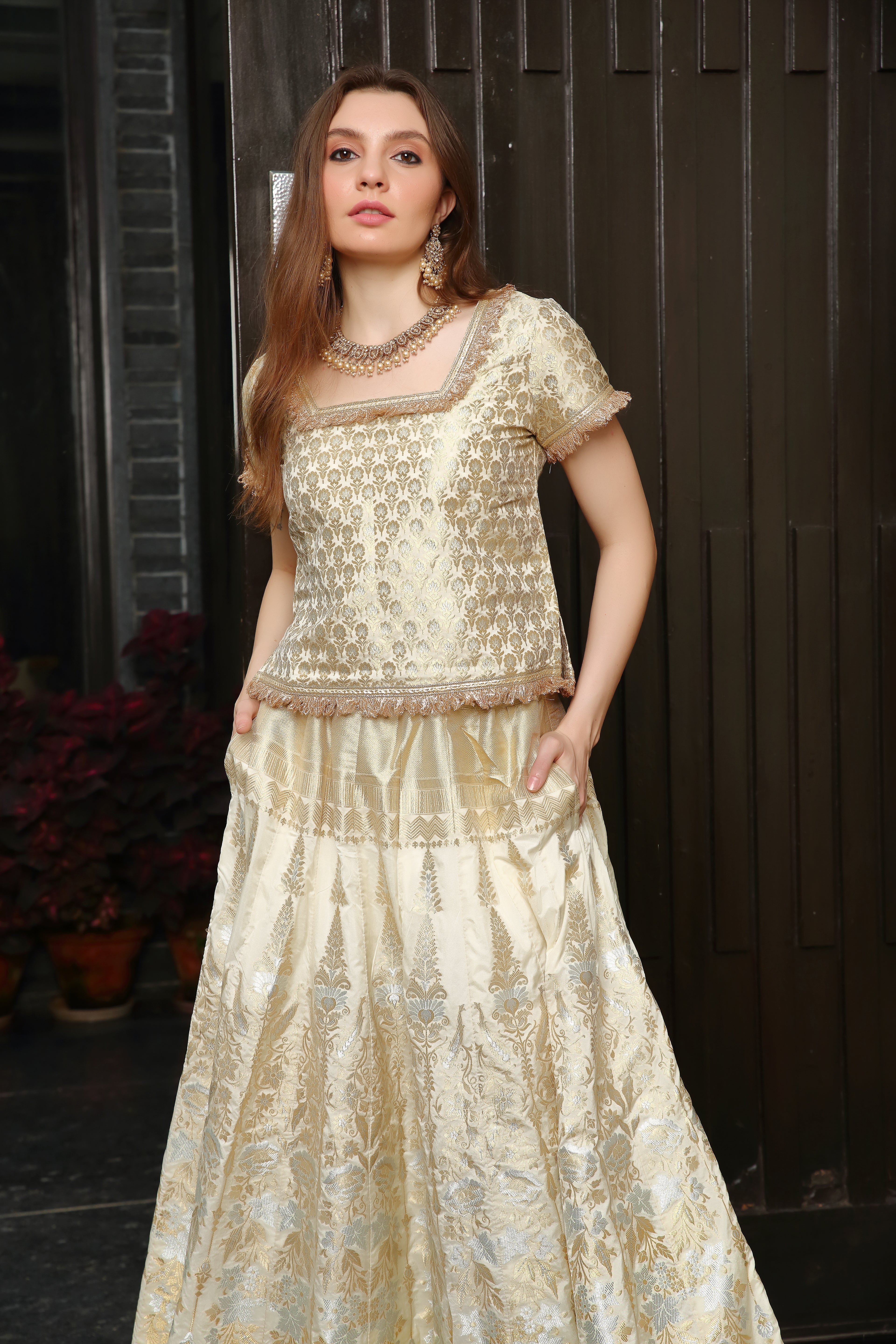 Gold & Ivory Niamat Ghagra Set