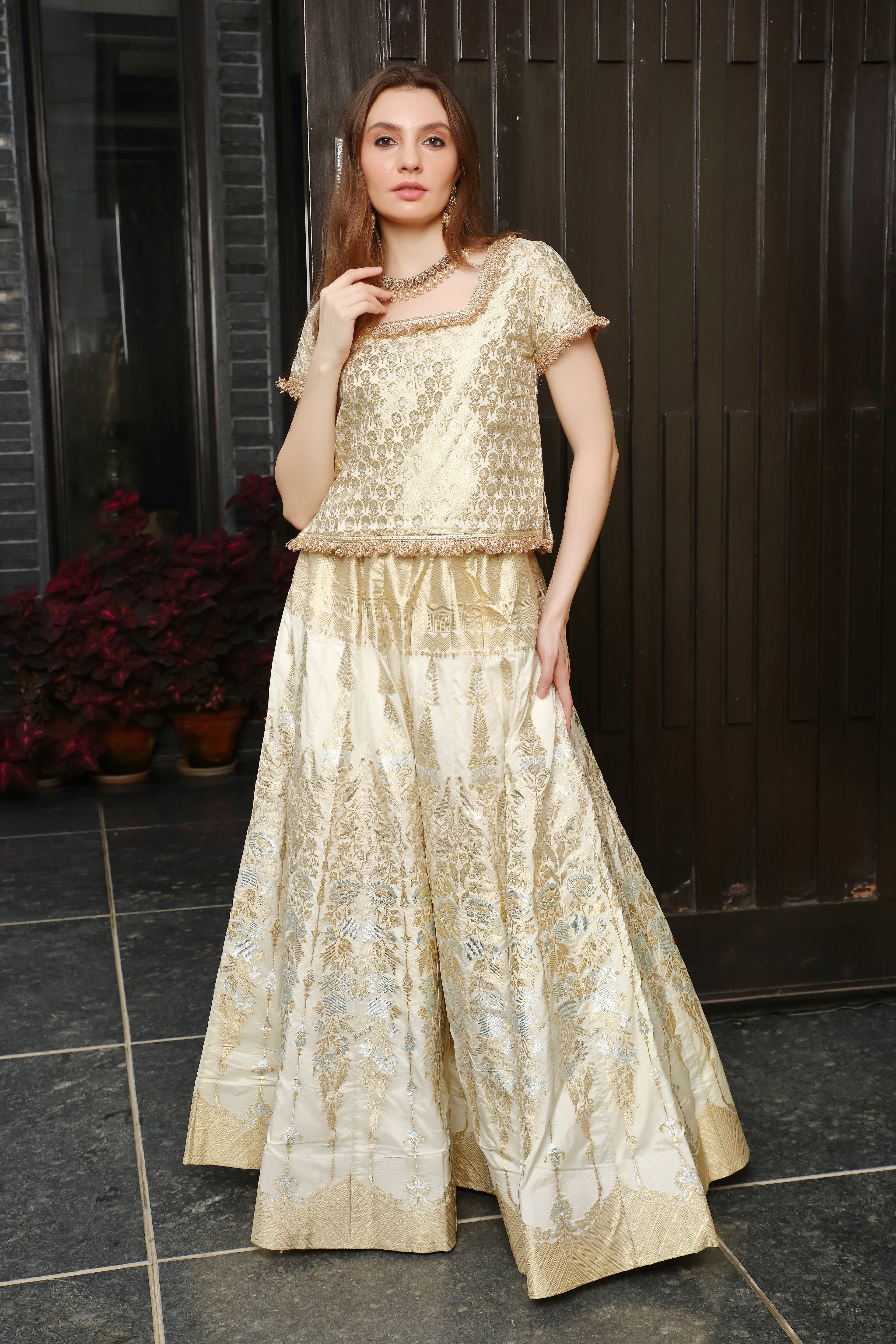 Gold & Ivory Niamat Ghagra Set