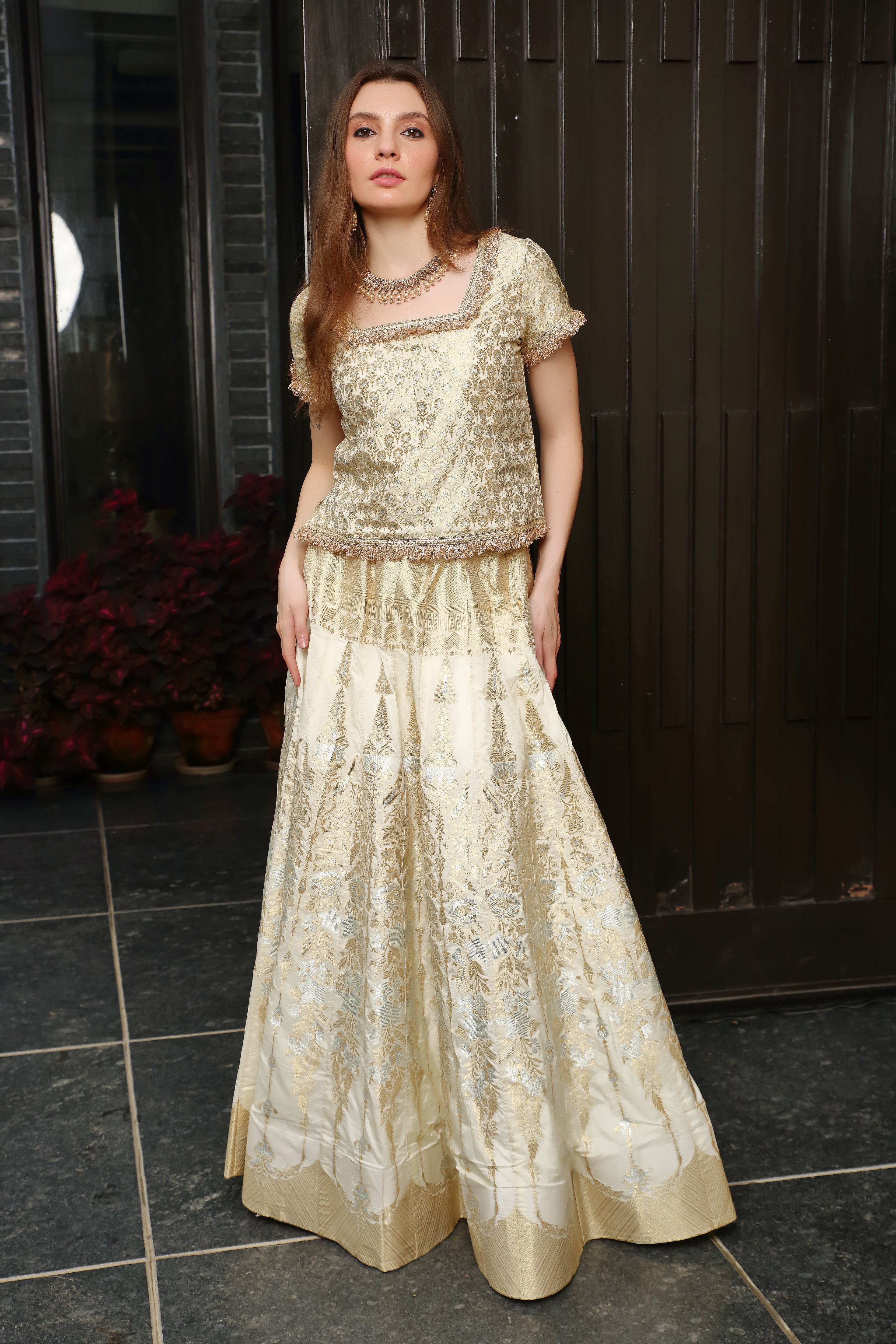 Gold & Ivory Niamat Ghagra Set