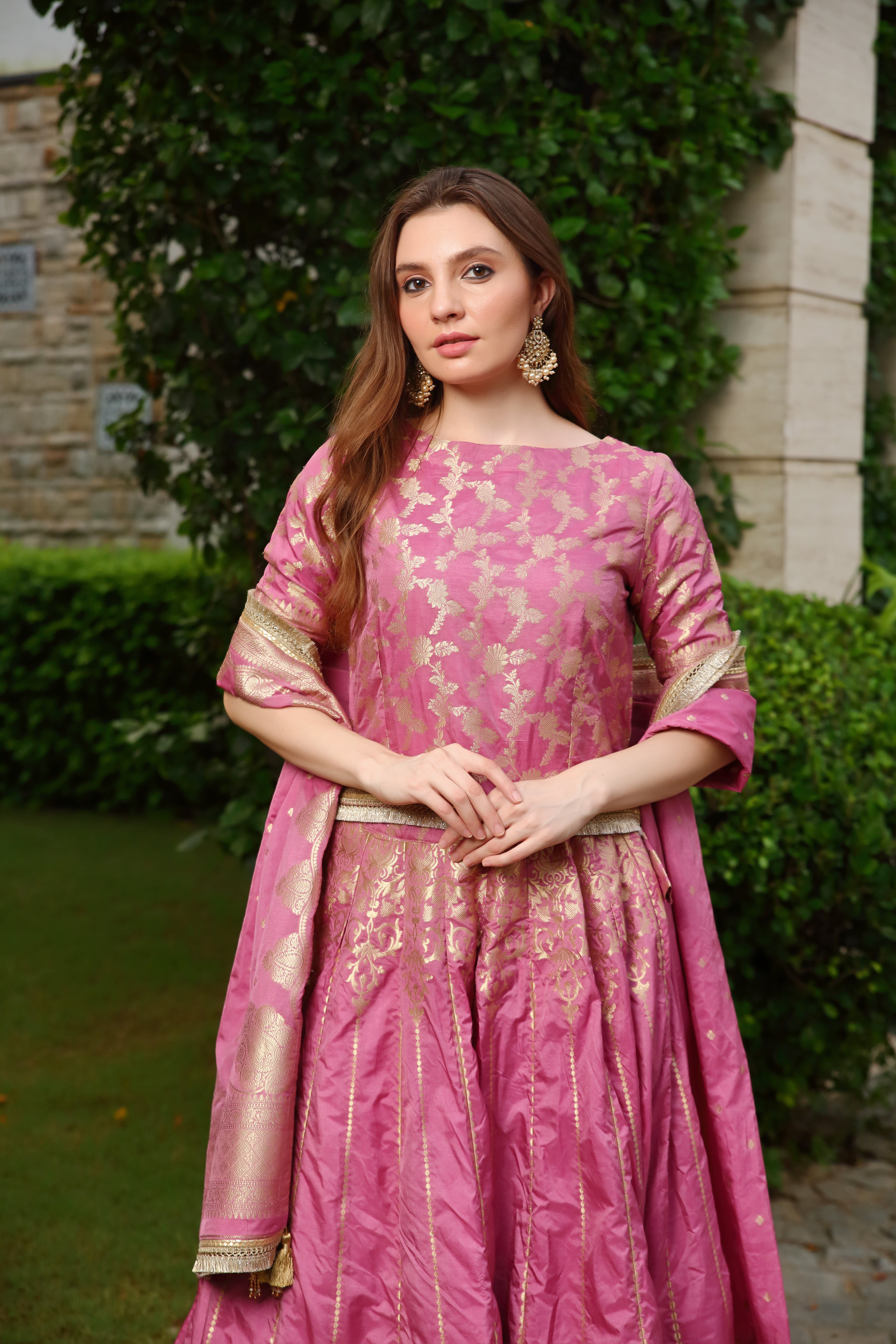 Purple & Gold Niamat Ghaghra set