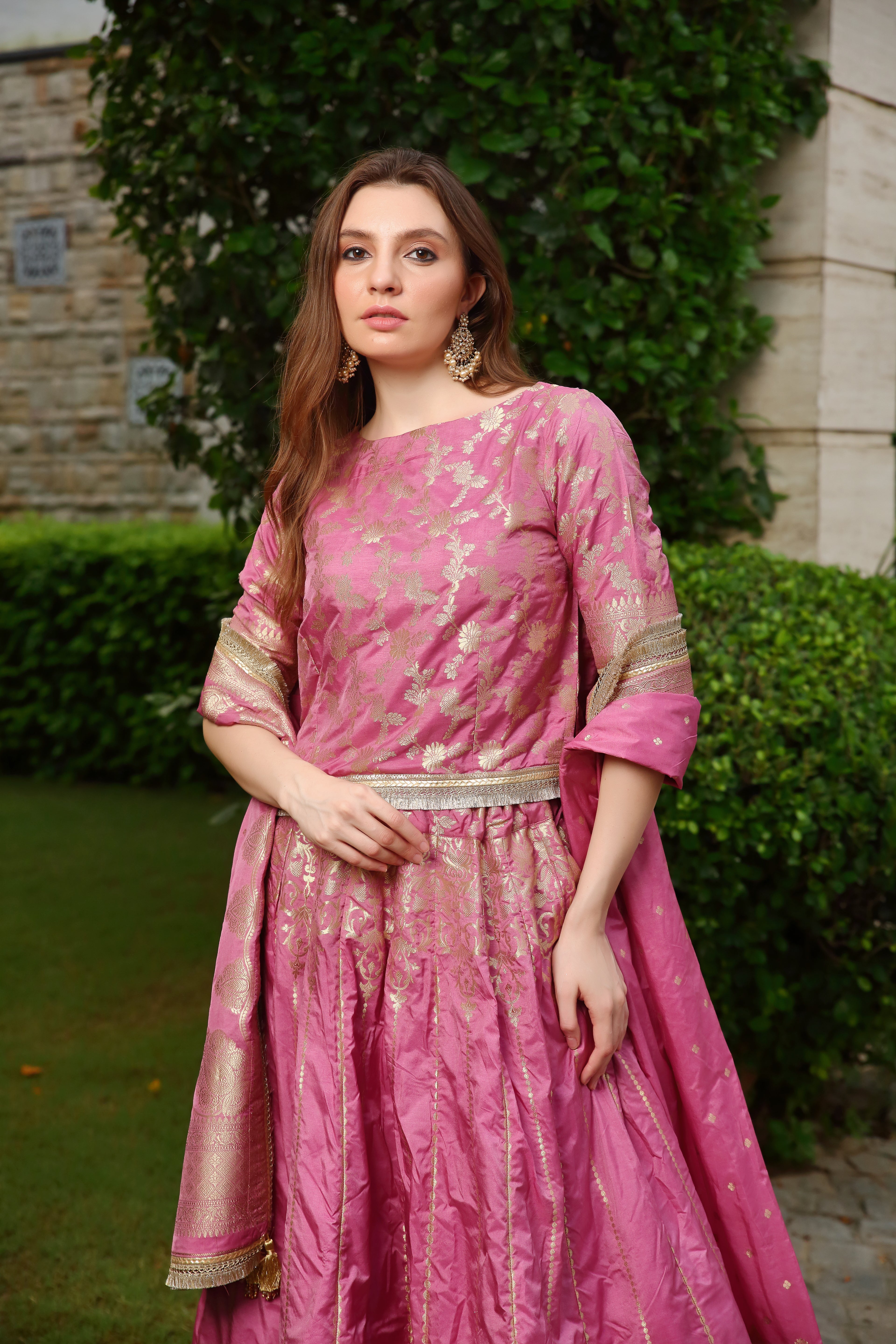 Purple & Gold Niamat Ghaghra set
