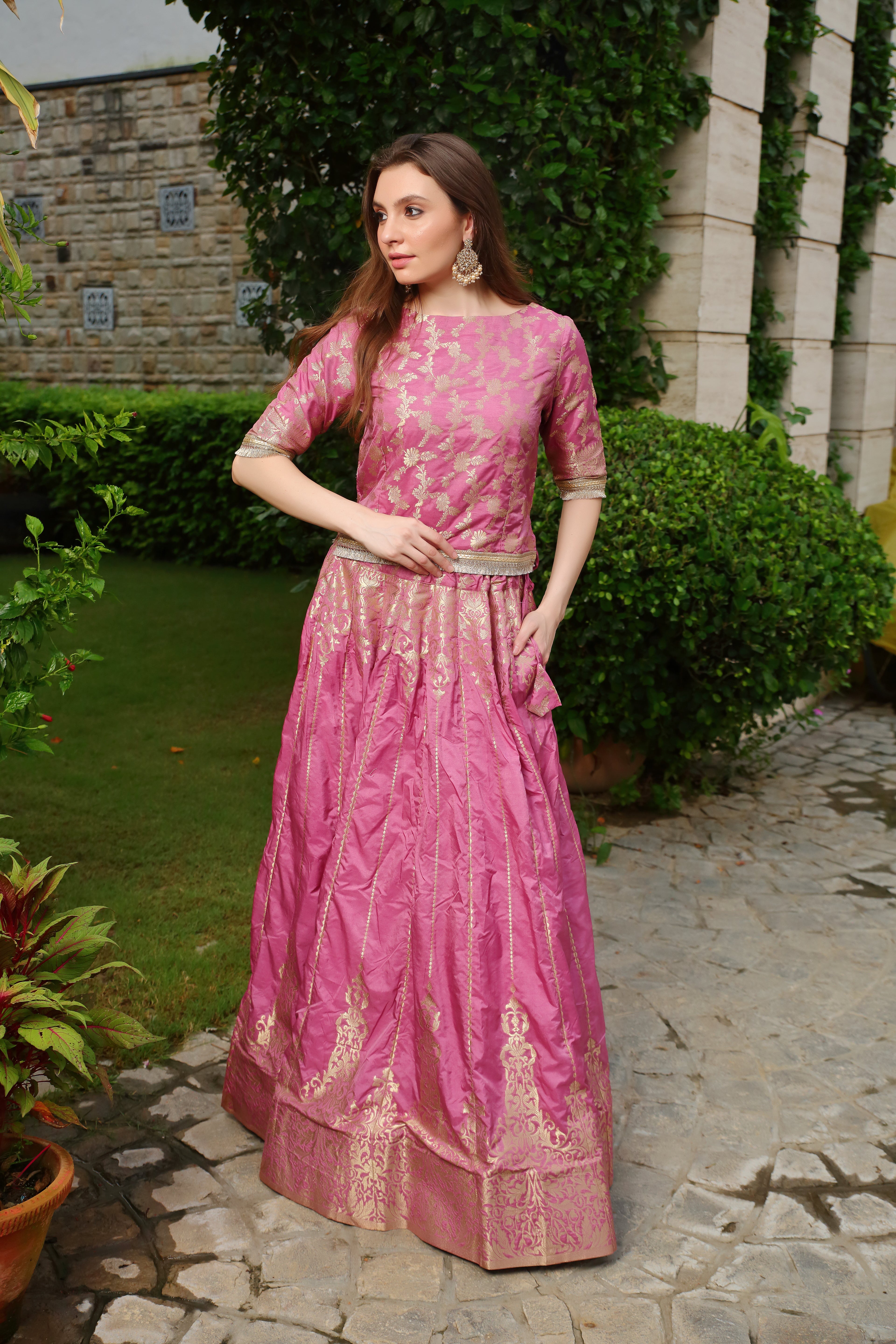 Purple & Gold Niamat Ghaghra set