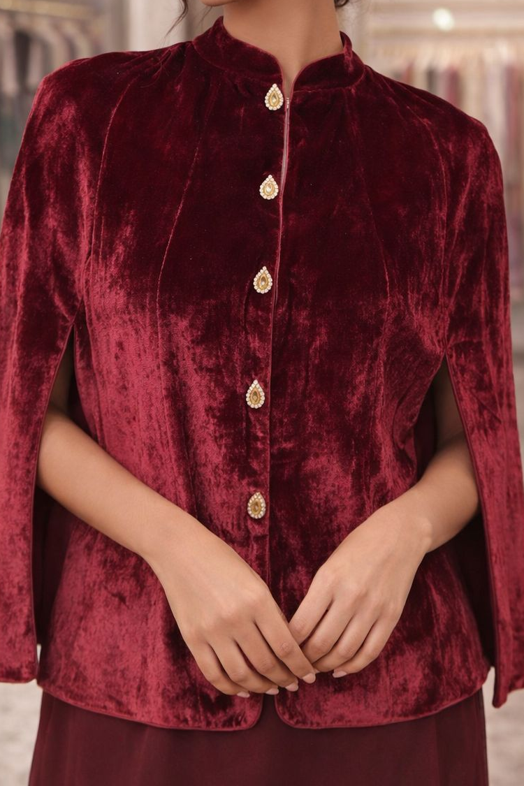 Velour velvet cape