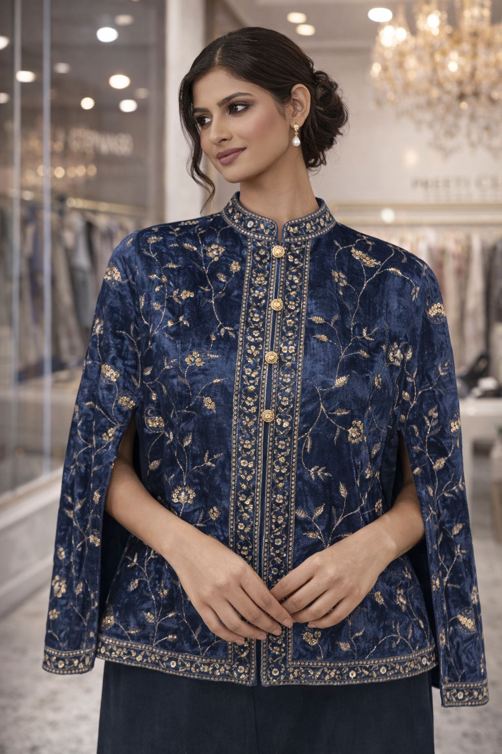 Badshahi velvet cape