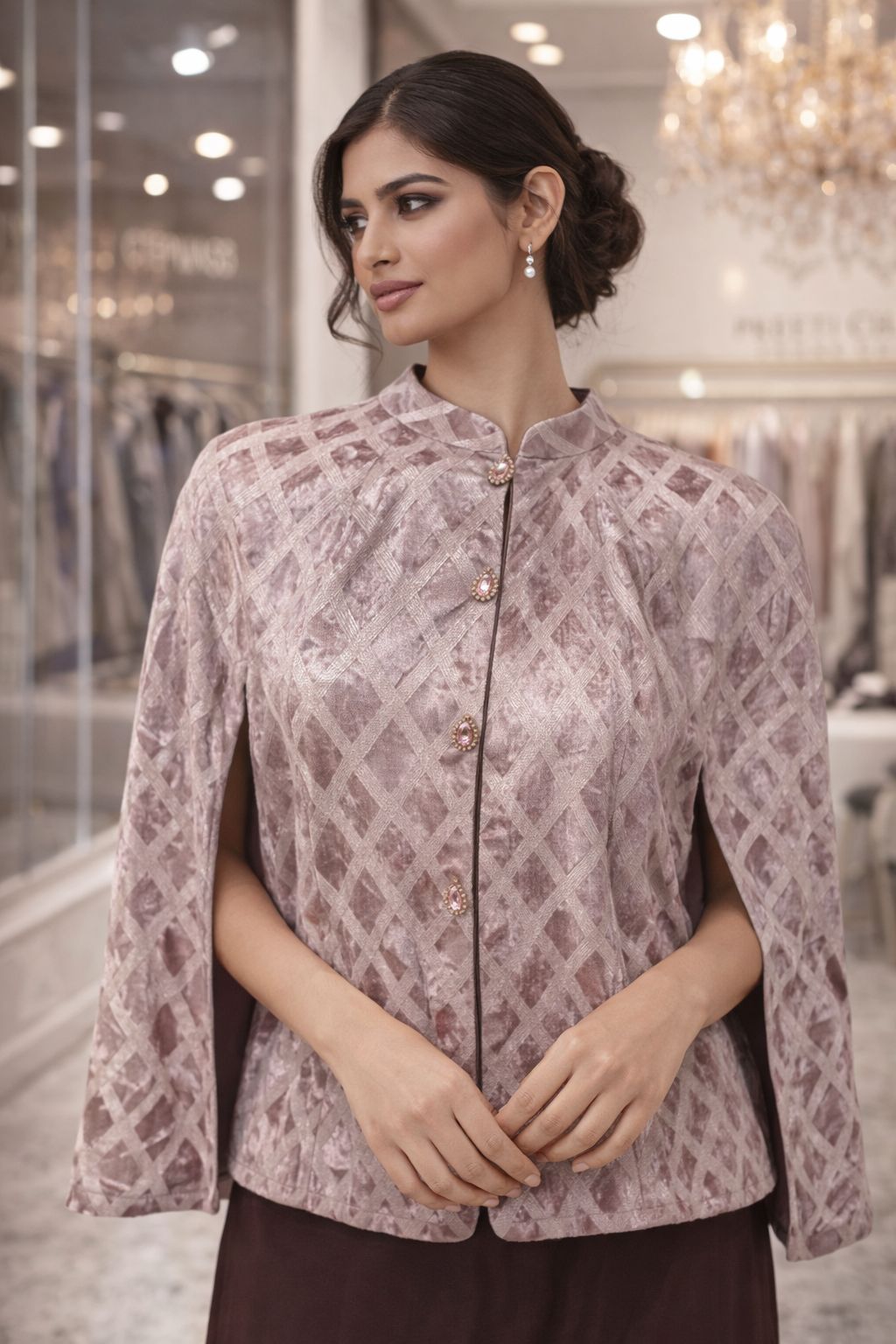 Zehra velvet cape
