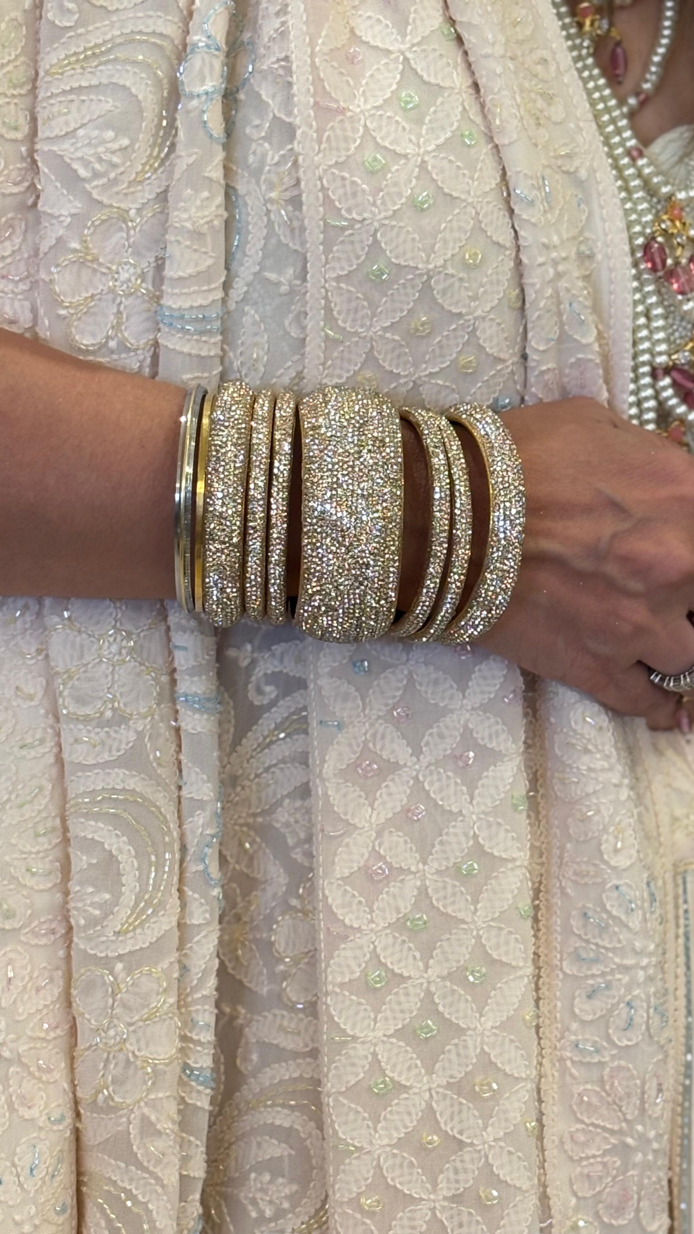 Golden Hyderabadi Traditional Bangles Set